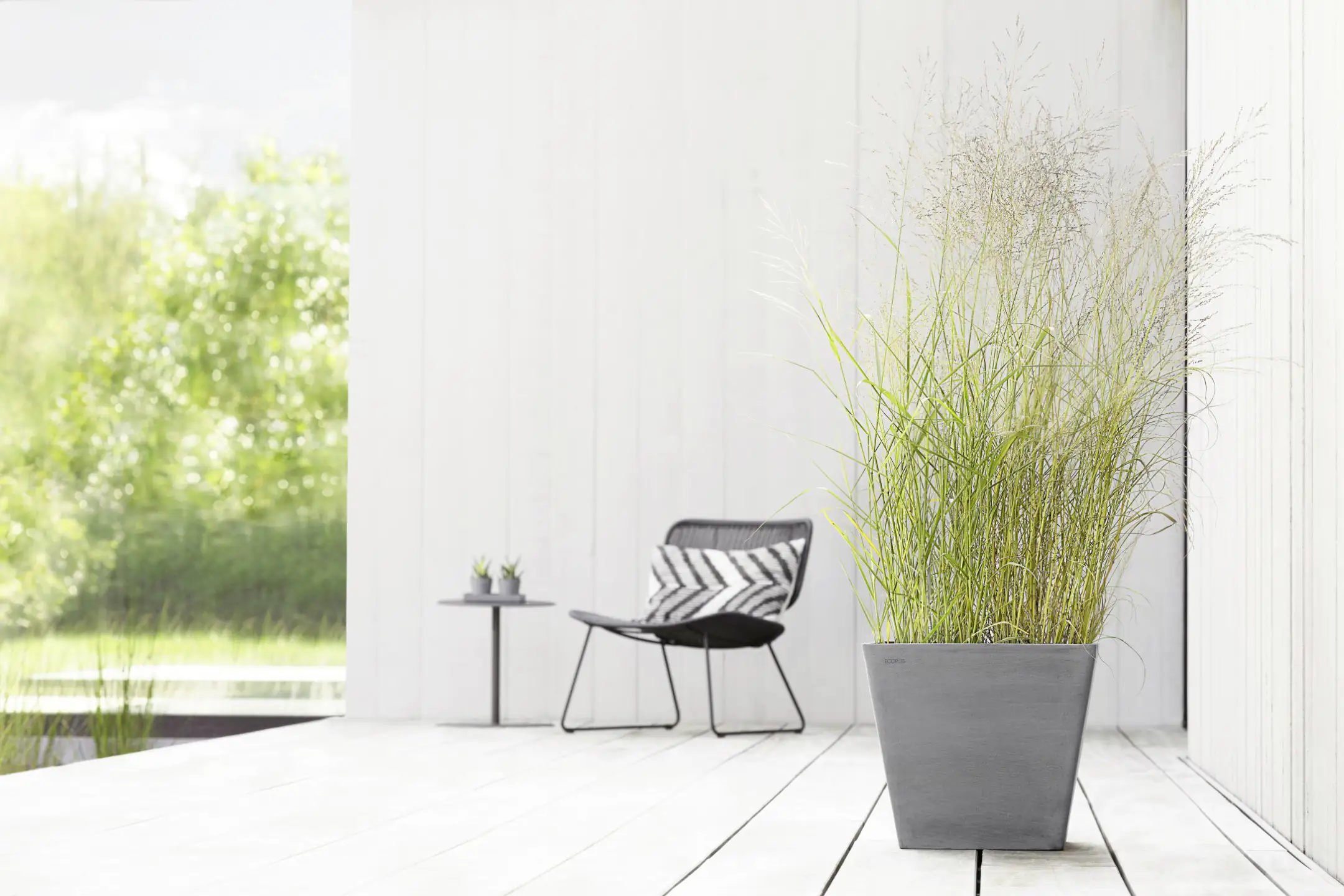 Ecopots Pflanztopf Rotterdam 40 x 40 x 35 cm grau