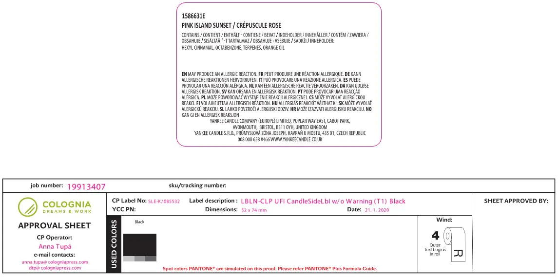 Yankee Candle Duftkerze Großes Glas Pink Island Sunset 538 g, rosa Yankee Candle Duftkerze Großes Glas Pink Island Sunset 538 g, rosa