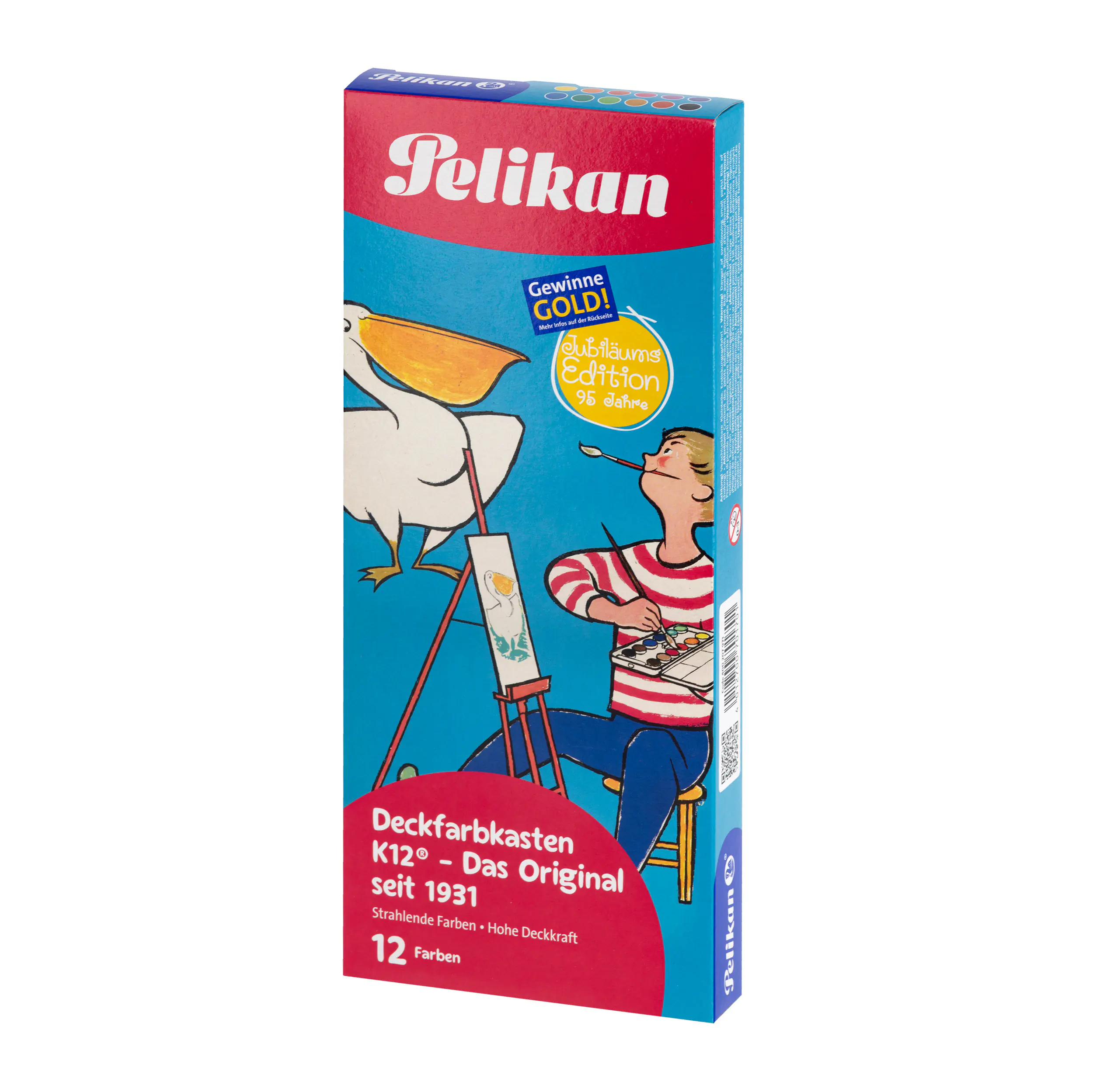 Pelikan Deckfarbkasten K12 Retro‐Edition 12 Farben + 1 Weiß