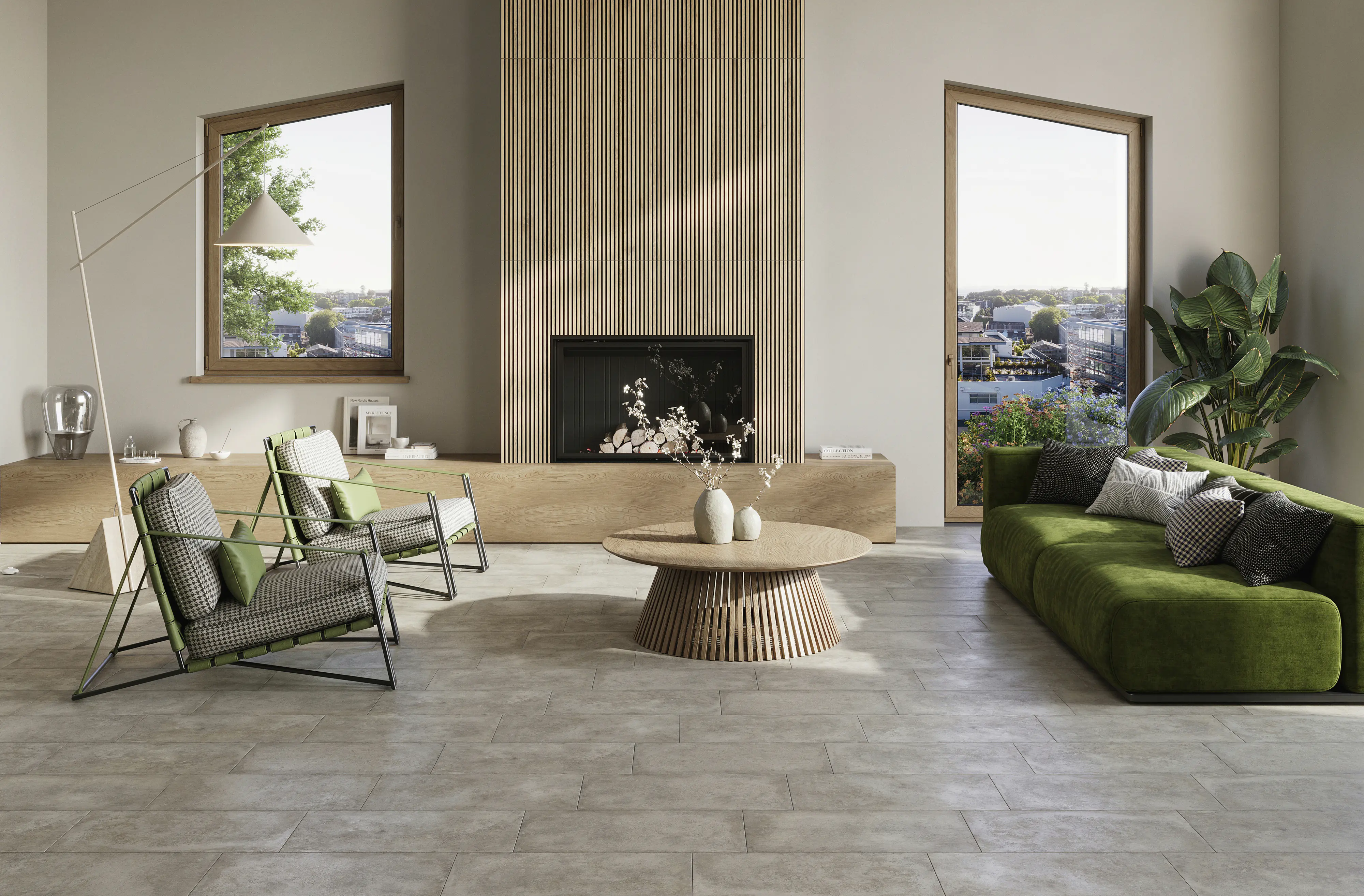 Bodenfliese Feinsteinzeug Jana 31 x 62 cm grau