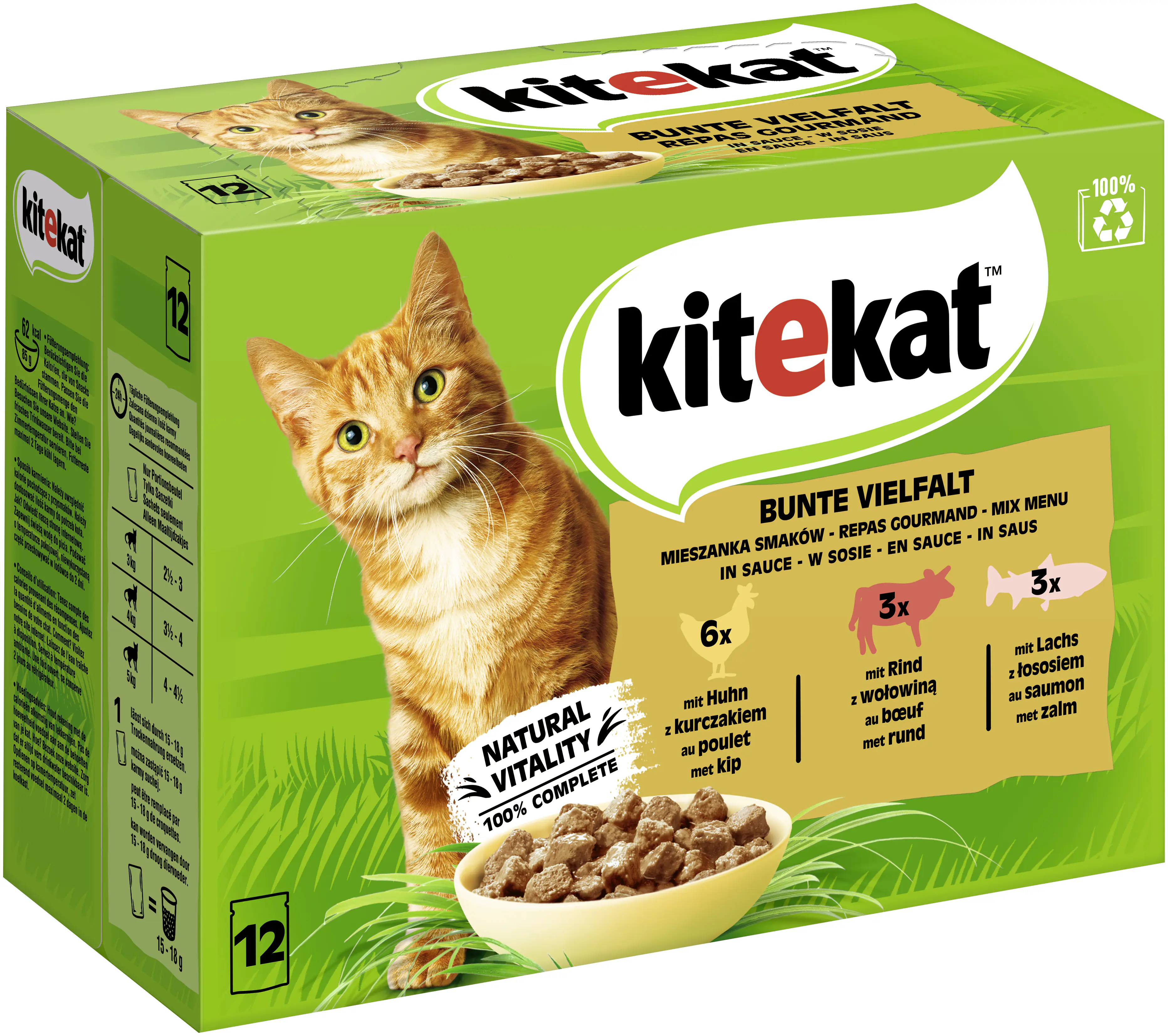 Kitekat Bunte Vielfalt in Sauce Multipack 12x85 g