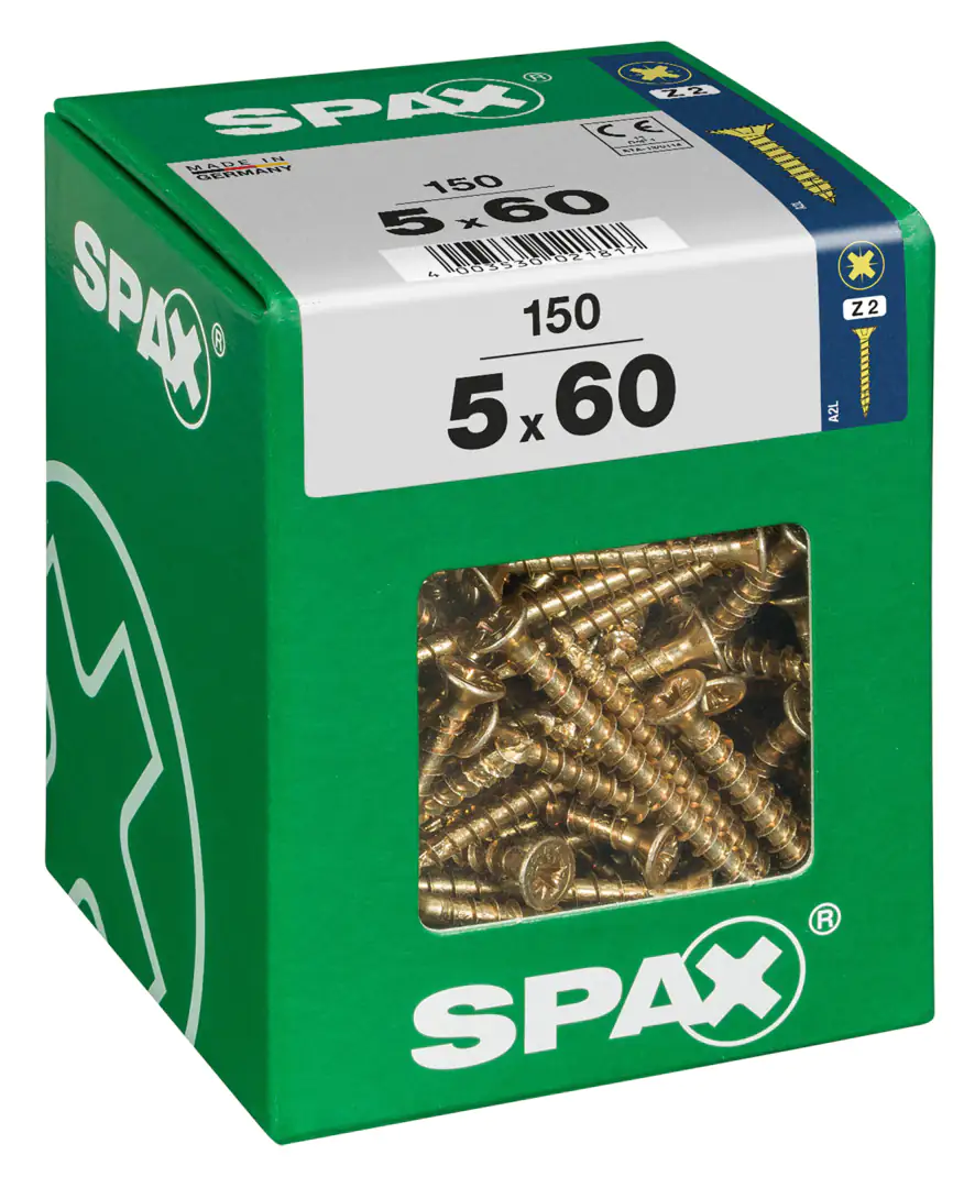 Spax Universalschrauben 5.0 x 60 mm PZ 2 - 150 Stk. Spax Universalschrauben 5.0 x 60 mm PZ 2 - 150 Stk.