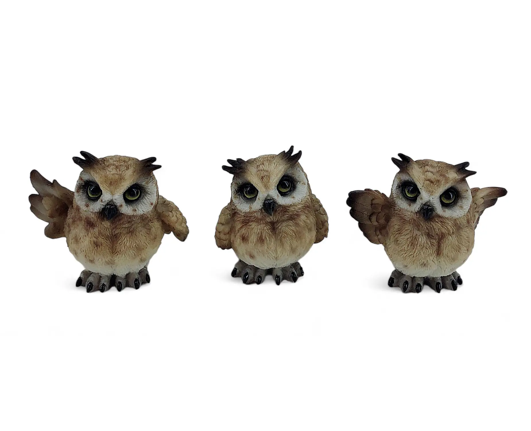 Dekofigur Eule 8 x 10 x 5 cm braun 3-fach sortiert