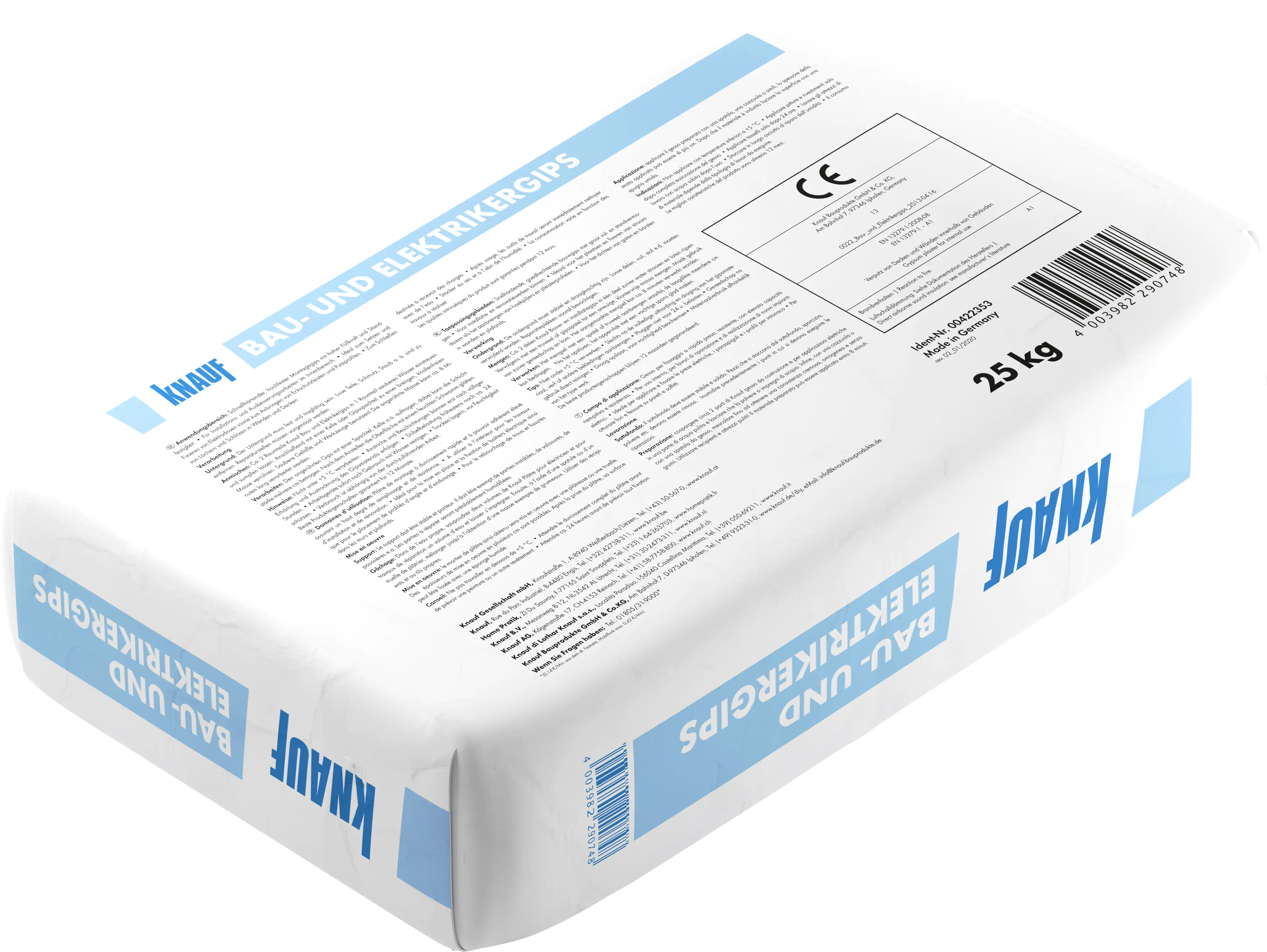 Knauf Bau- und Elektrikergips hellgrau, 25 kg Knauf Bau- und Elektrikergips hellgrau, 25 kg