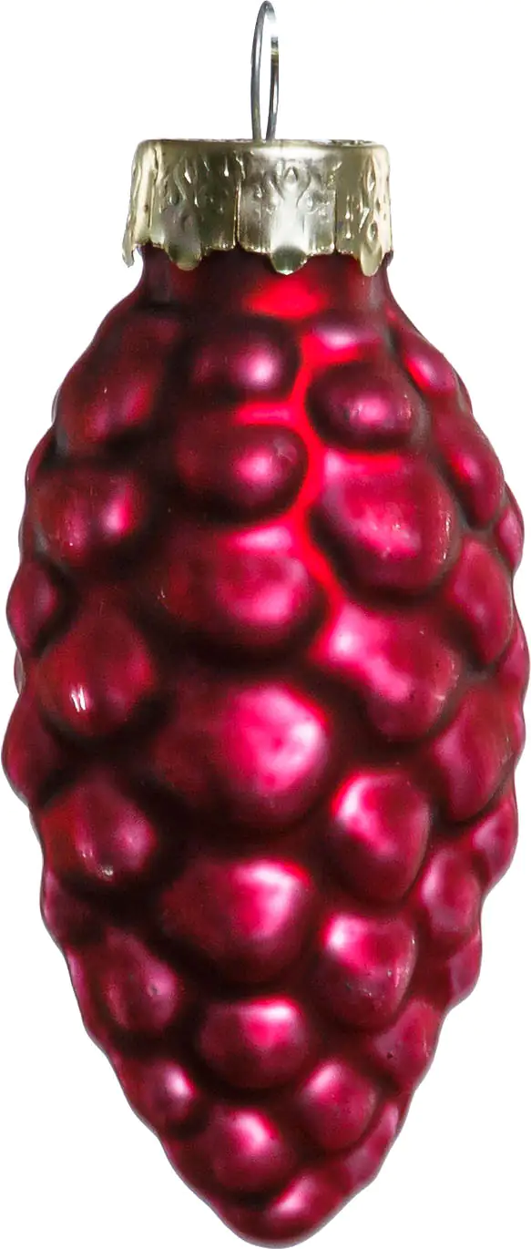 2076601538561_03 TrendLine Weihnachtskugeln Glas-Tannenzapfen 6 cm ochsenblut 12 Stück