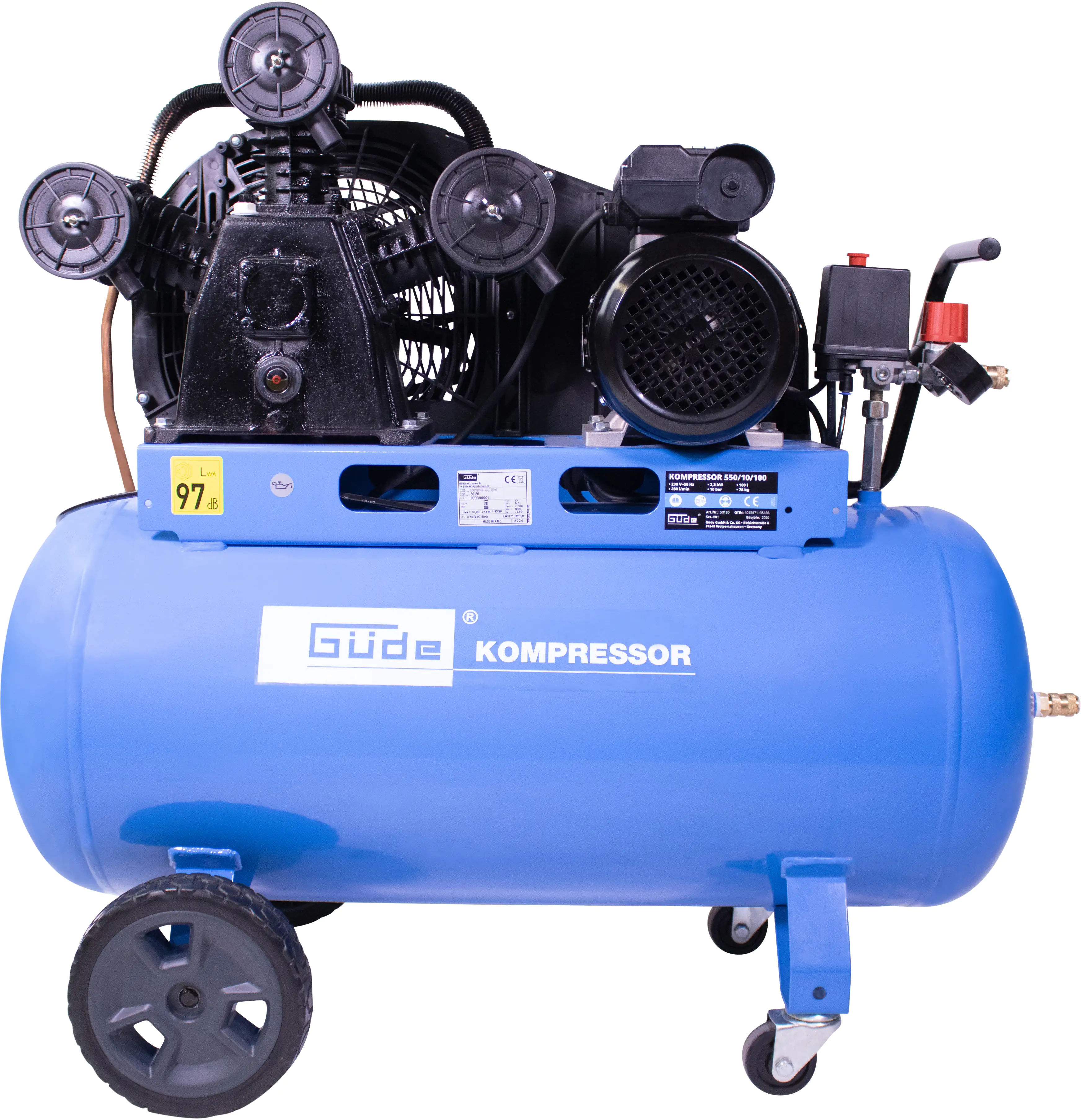 Güde Kompressor 550/10/100 10 bar 100 l 500 l/min 2,2 kW Güde Kompressor 550/10/100 10 bar 100 l 500 l/min 2,2 kW