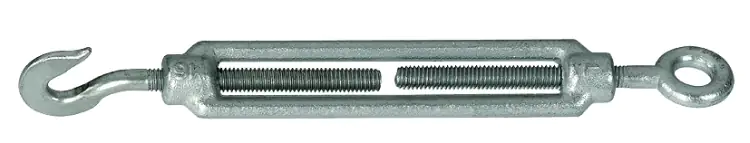 Alberts Spannschloss Ø 6 mm 15 cm mit Haken und Öse verzinkt Alberts Spannschloss Ø 6 mm 15 cm mit Haken und Öse verzinkt