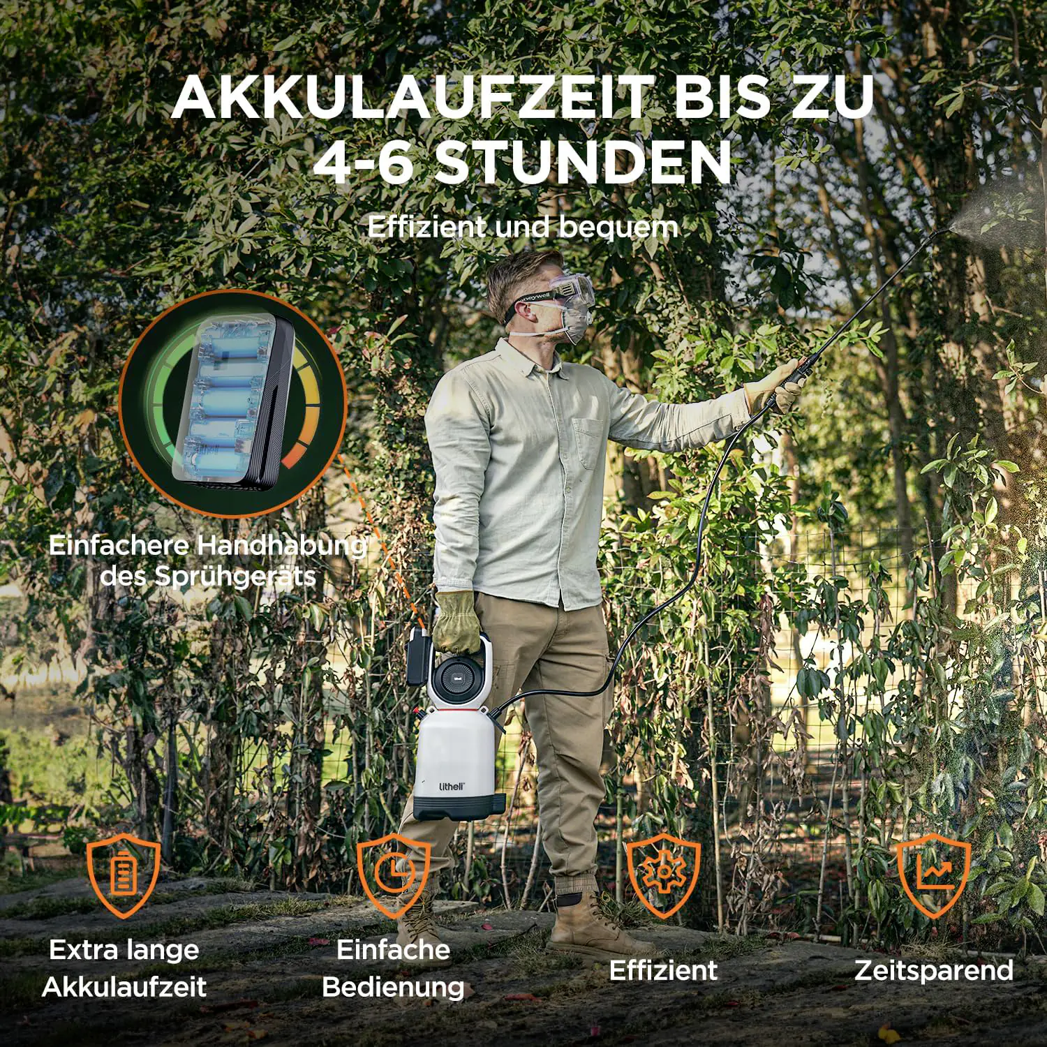Litheli Akku-Sprühgerät U20 20V, inkl. Akku 2.0Ah