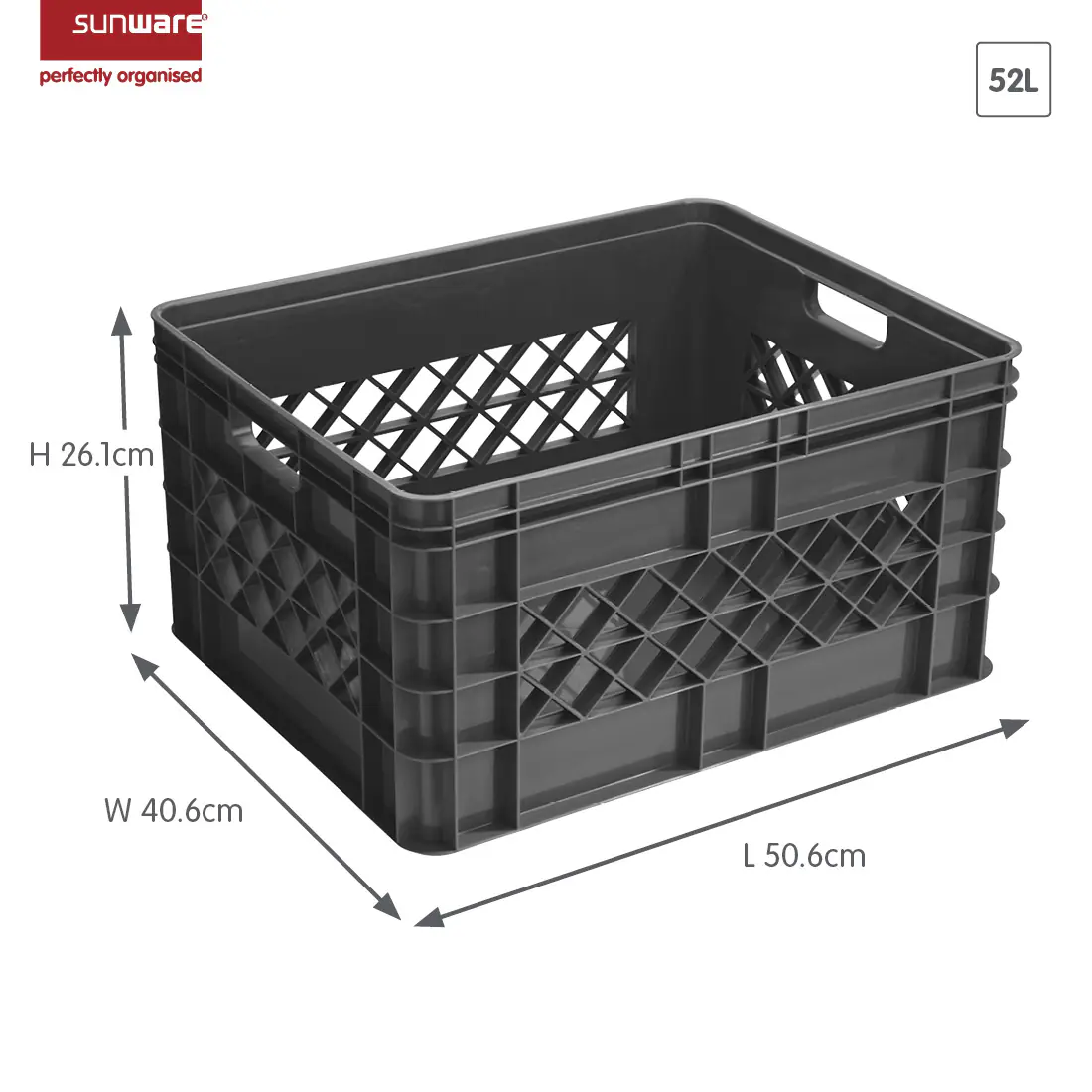 Sunware offene Aufbewahrungsbox Square 52L anthrazit 50 x 40 x 26 cm Sunware offene Aufbewahrungsbox Square 52L anthrazit 50 x 40 x 26 cm