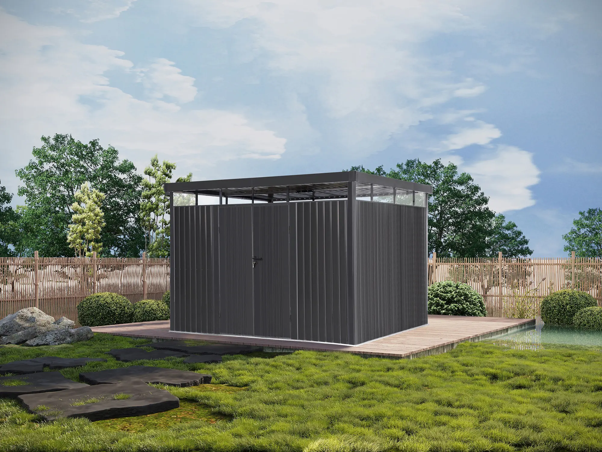 Metall-Gerätehaus Premium mit Doppeltür 292 x 253 cm