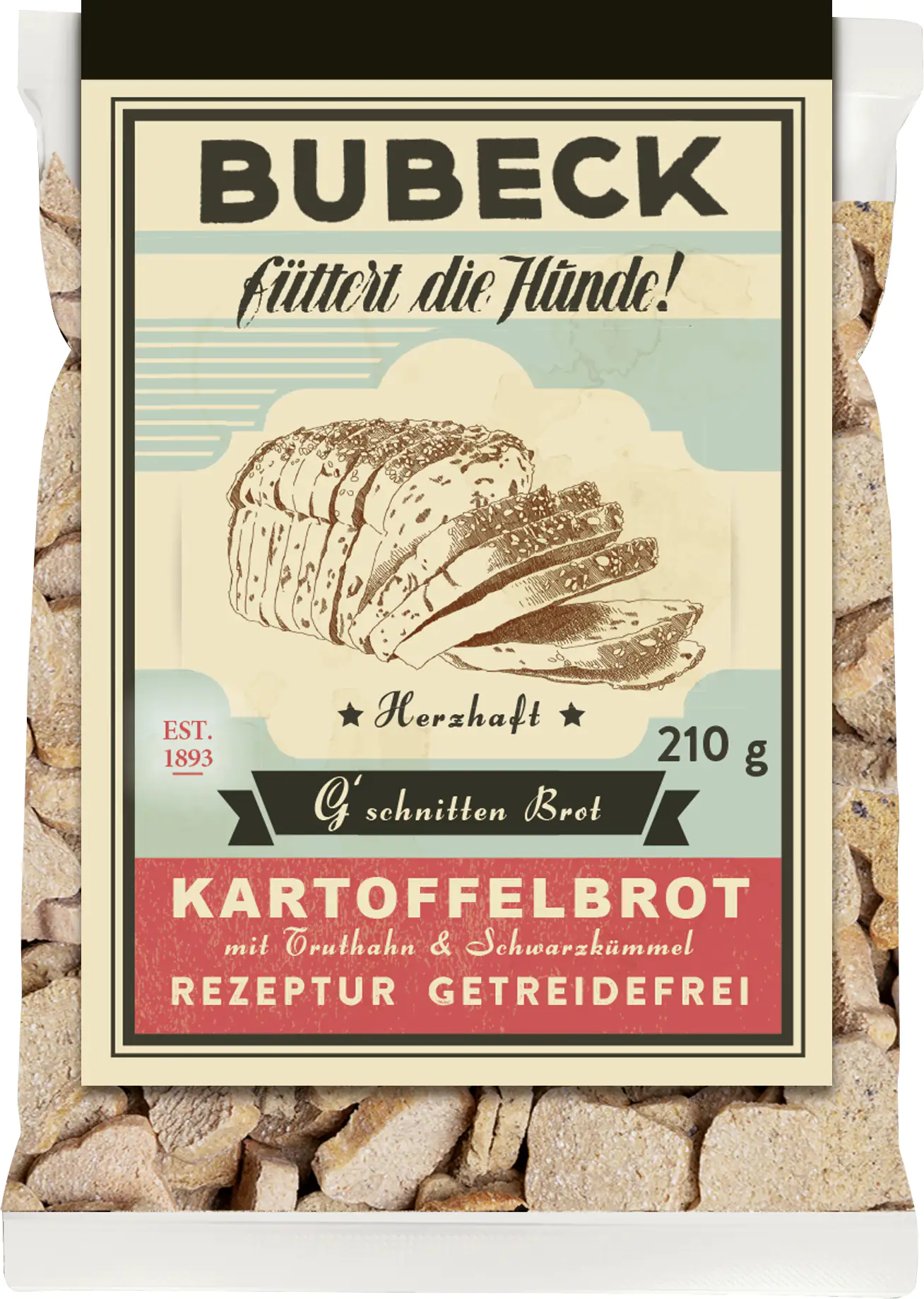 Bubeck G'schnitten Brot mit Truthahn Adult Hundekuchen 210 g