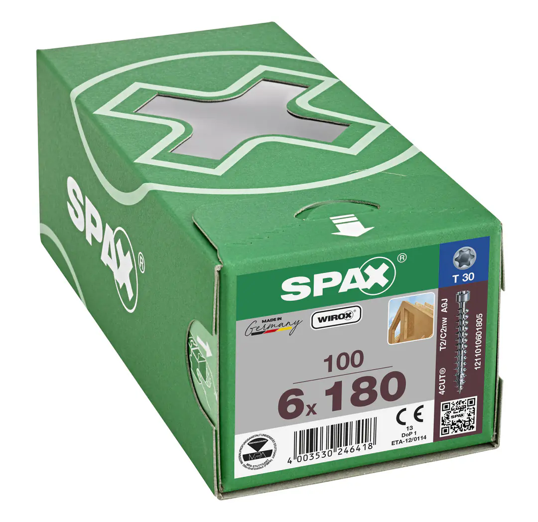 Spax Holzbauschrauben 6.0 x 180 mm TX 30 Zylinderkopf - 100 Stk.