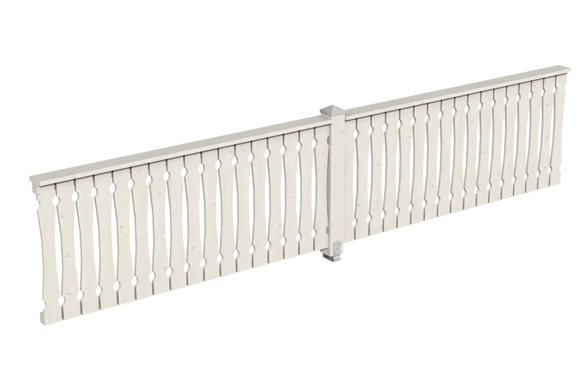 SKAN HOLZ Brüstung Balkonschalung 465 x 96 cm, Fichte, lasiert in Weiß