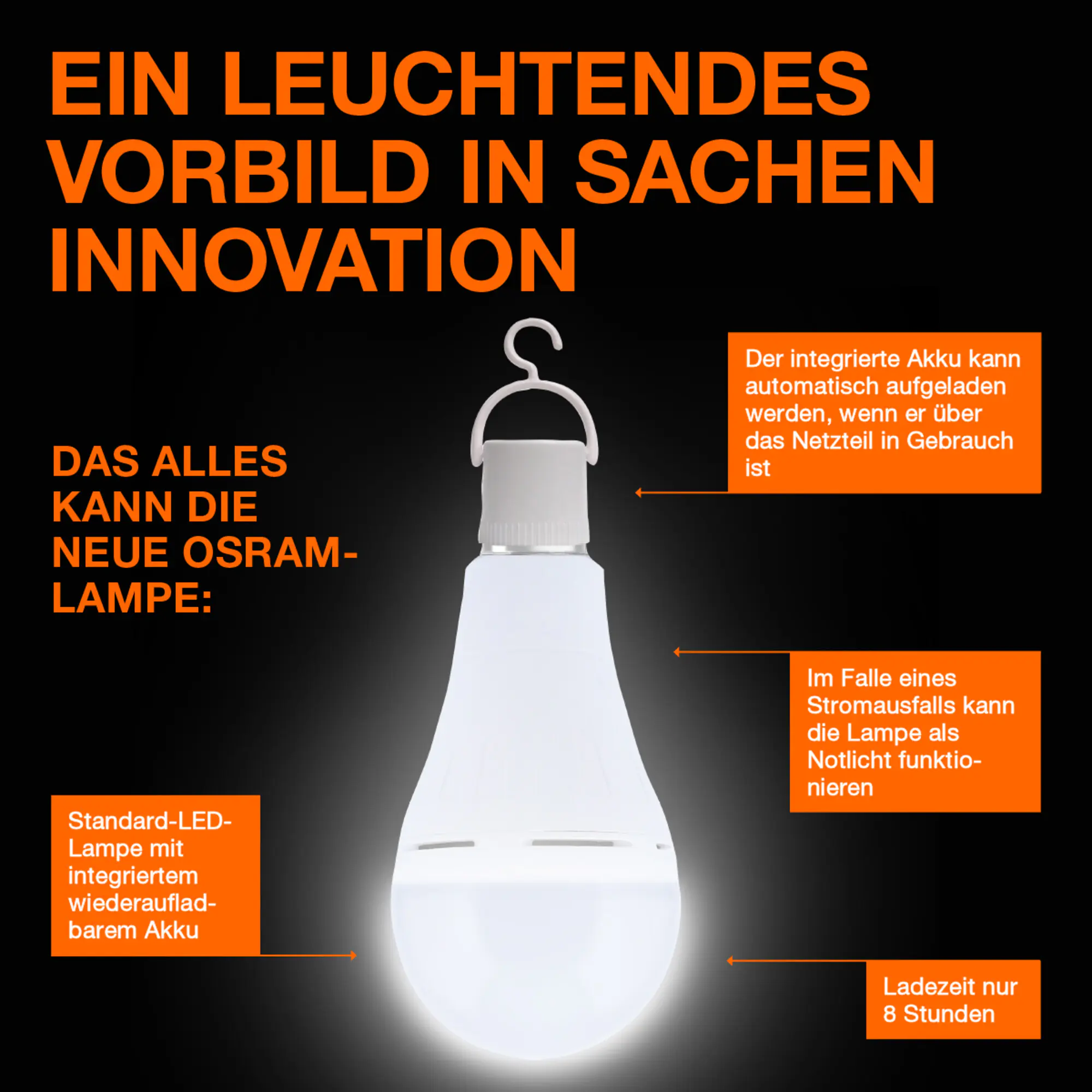 Osram LED Leuchtmittel Classic A60 E27 8 W warmweiß