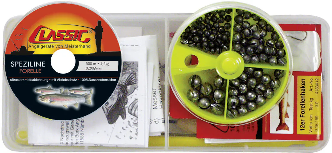 Classic Angelset Forelle ca 100 Teile/23,0x12,5x3,2cm