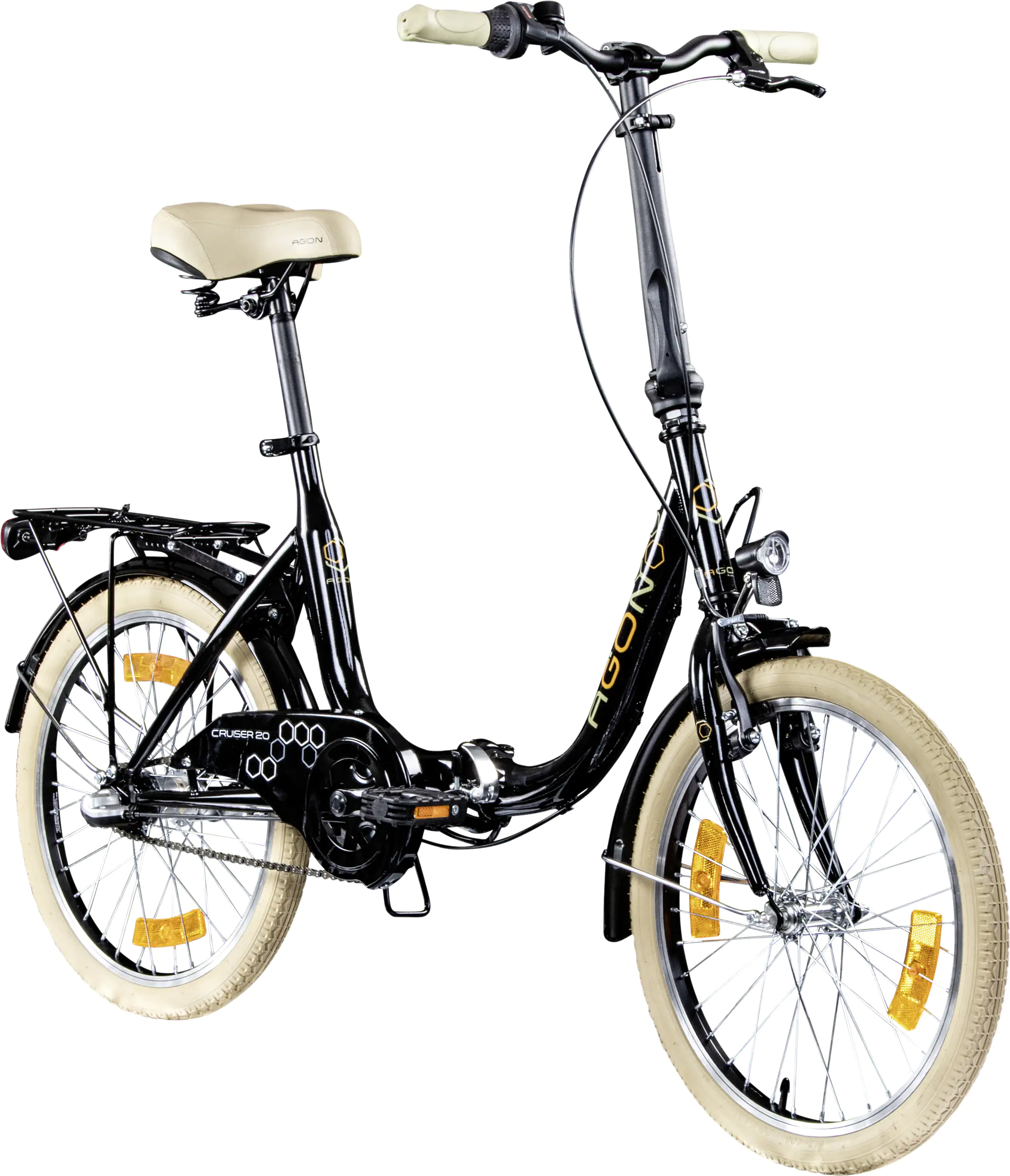 Agon Faltrad Cruiser 20 Zoll RH 35,5cm 3-Gang schwarz