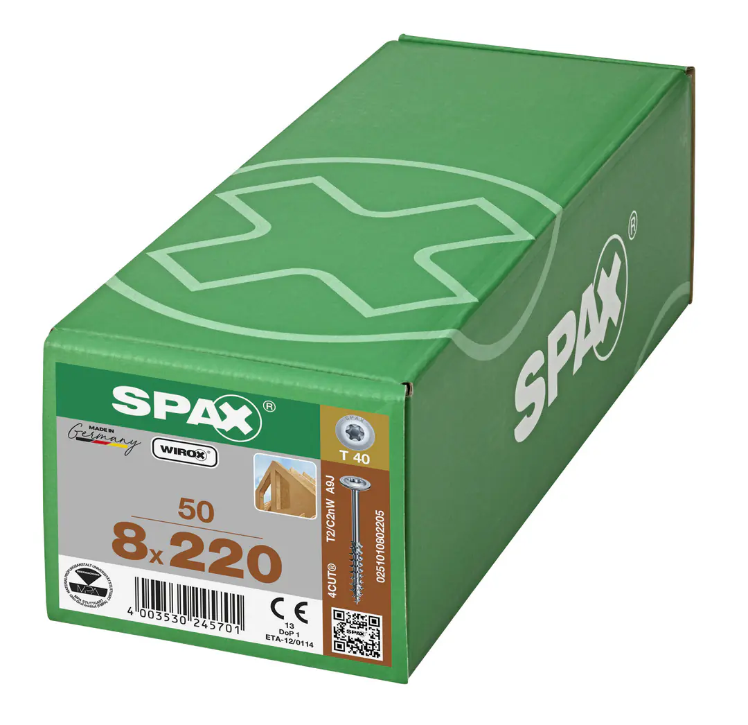 Spax Holzbauschrauben 8.0 x 220 mm TX 40 Tellerkopf - 50 Stk.