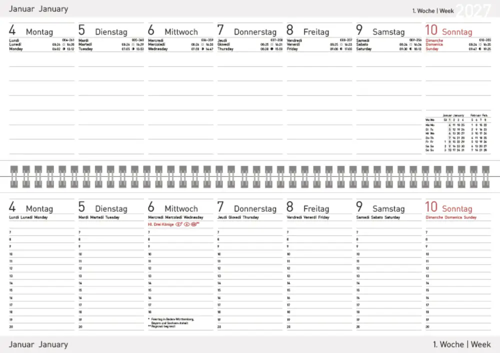 Korsch Kalender Professional Colourlux 2027 schwarz