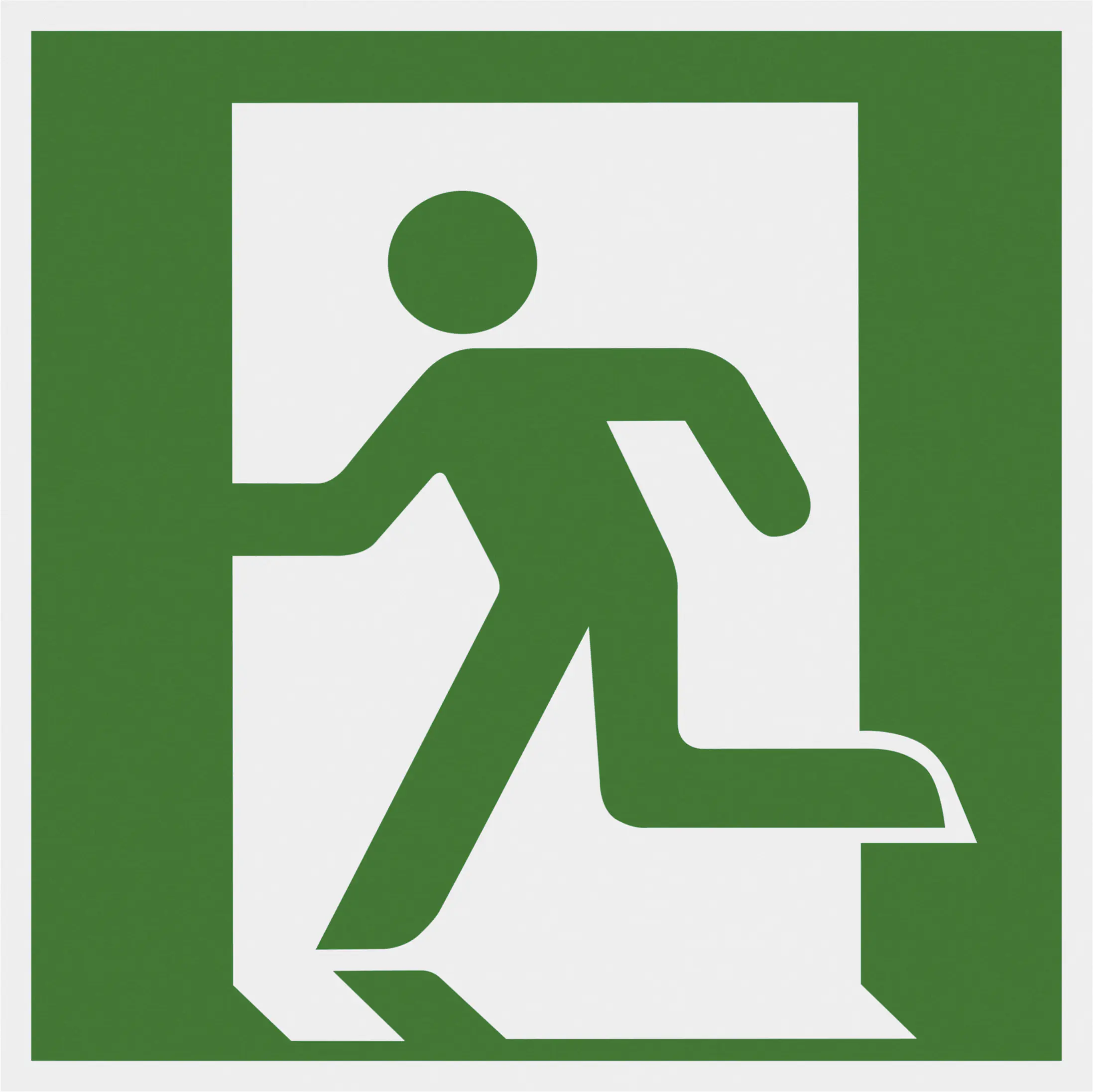 Conmetall Hinweisschild Notausgang links 150 x 150 mm, nachtleuchtend