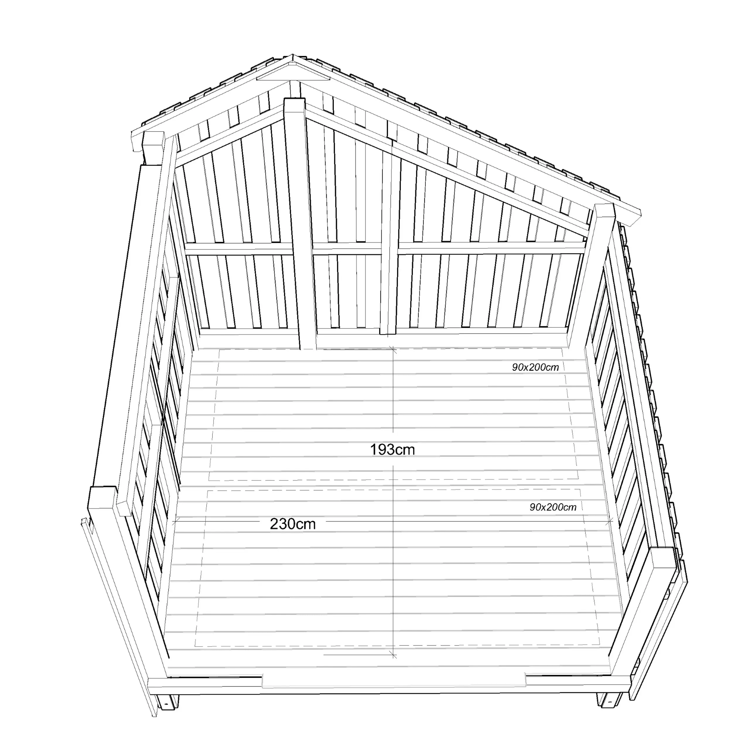 Plus Multi Shelter 416 x 238 cm mit Vorraum und Dachpappe Plus Multi Shelter 416 x 238 cm mit Vorraum und Dachpappe