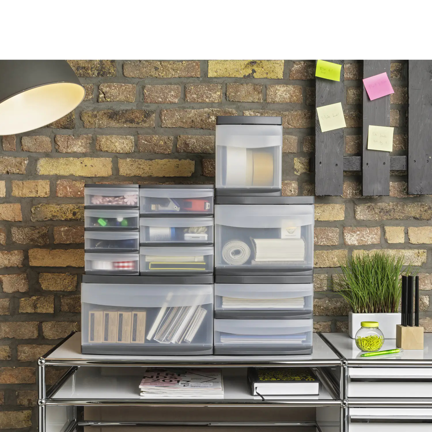 Rotho Schubladenbox Tower Systemix S 3 Schübe anthrazit Rotho Schubladenbox Tower Systemix S 3 Schübe anthrazit