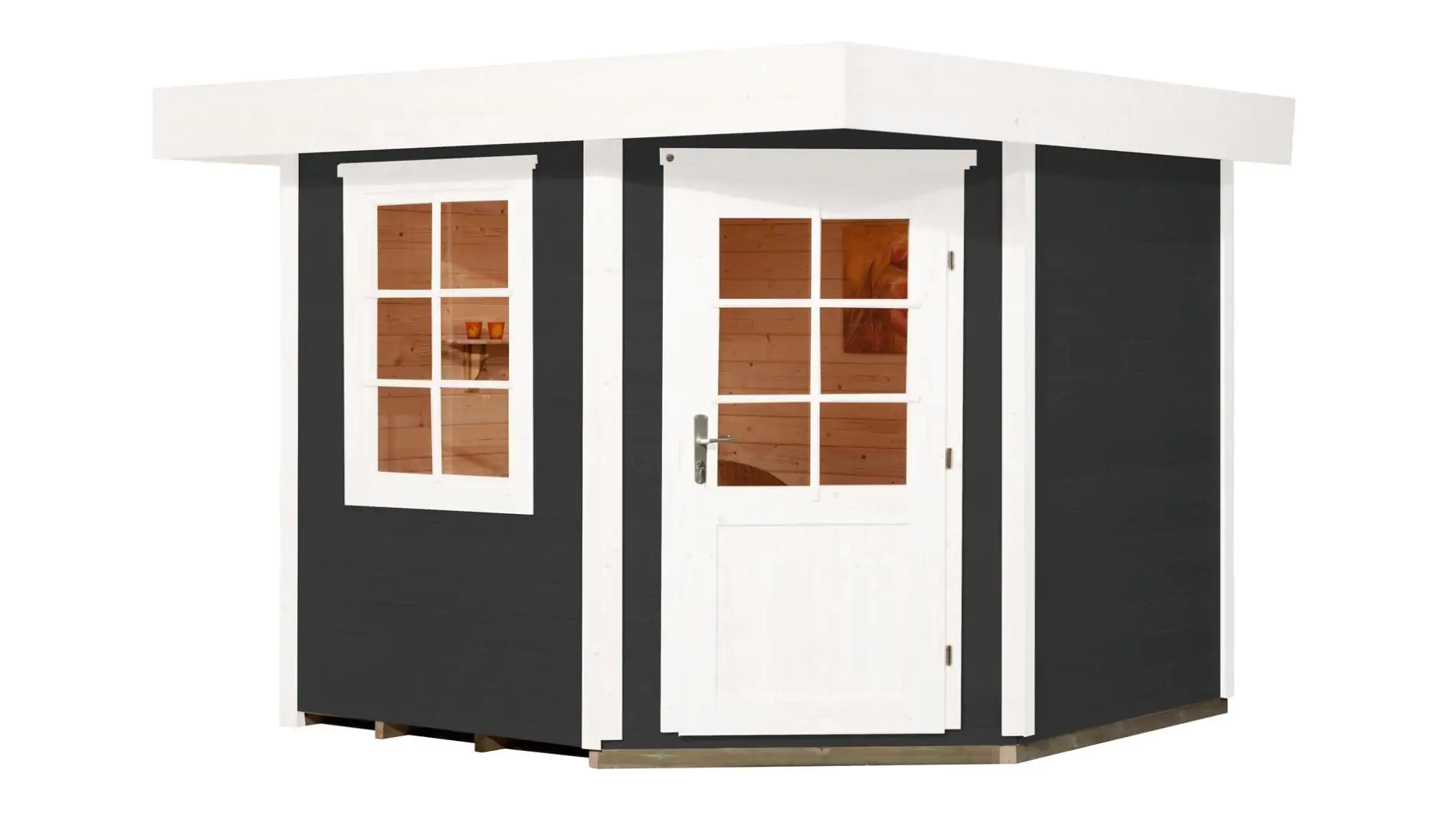Weka Designhaus 213 238 x 238 cm anthrazit mit Fußboden