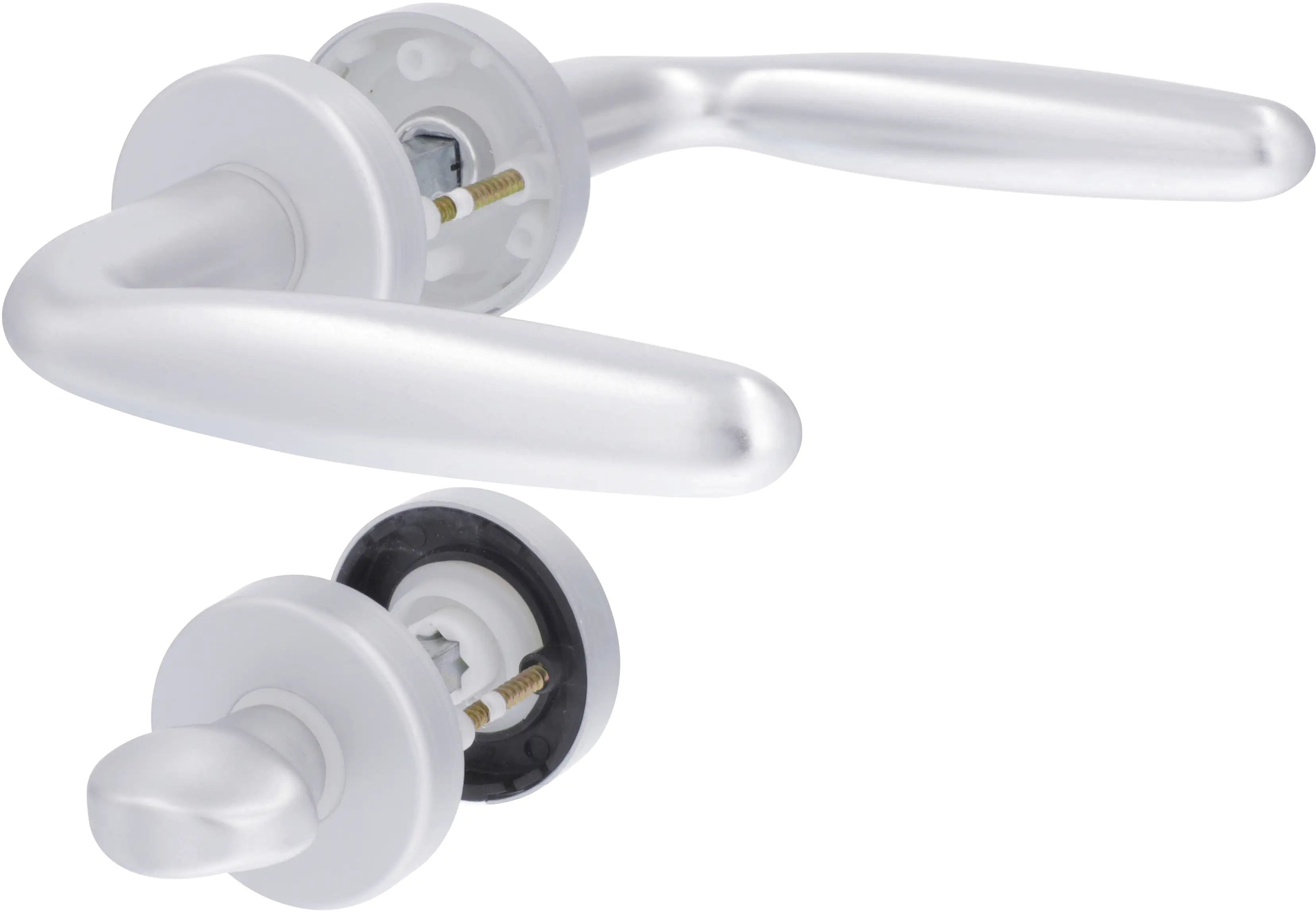 Alpertec WC-Rosettengarnitur Ray Aluminium silber rund