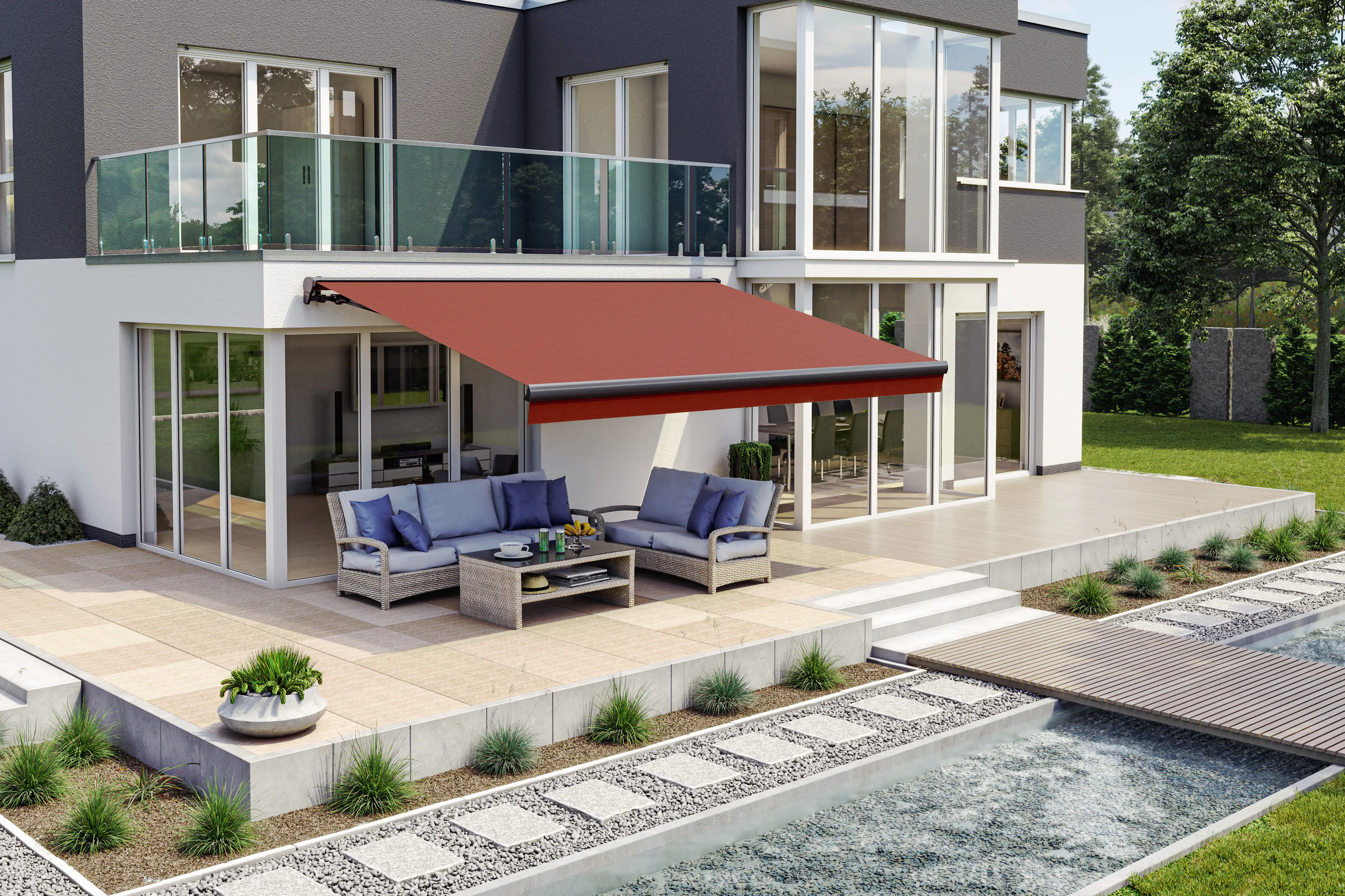 Teilhülsenmarkise bordeaux  