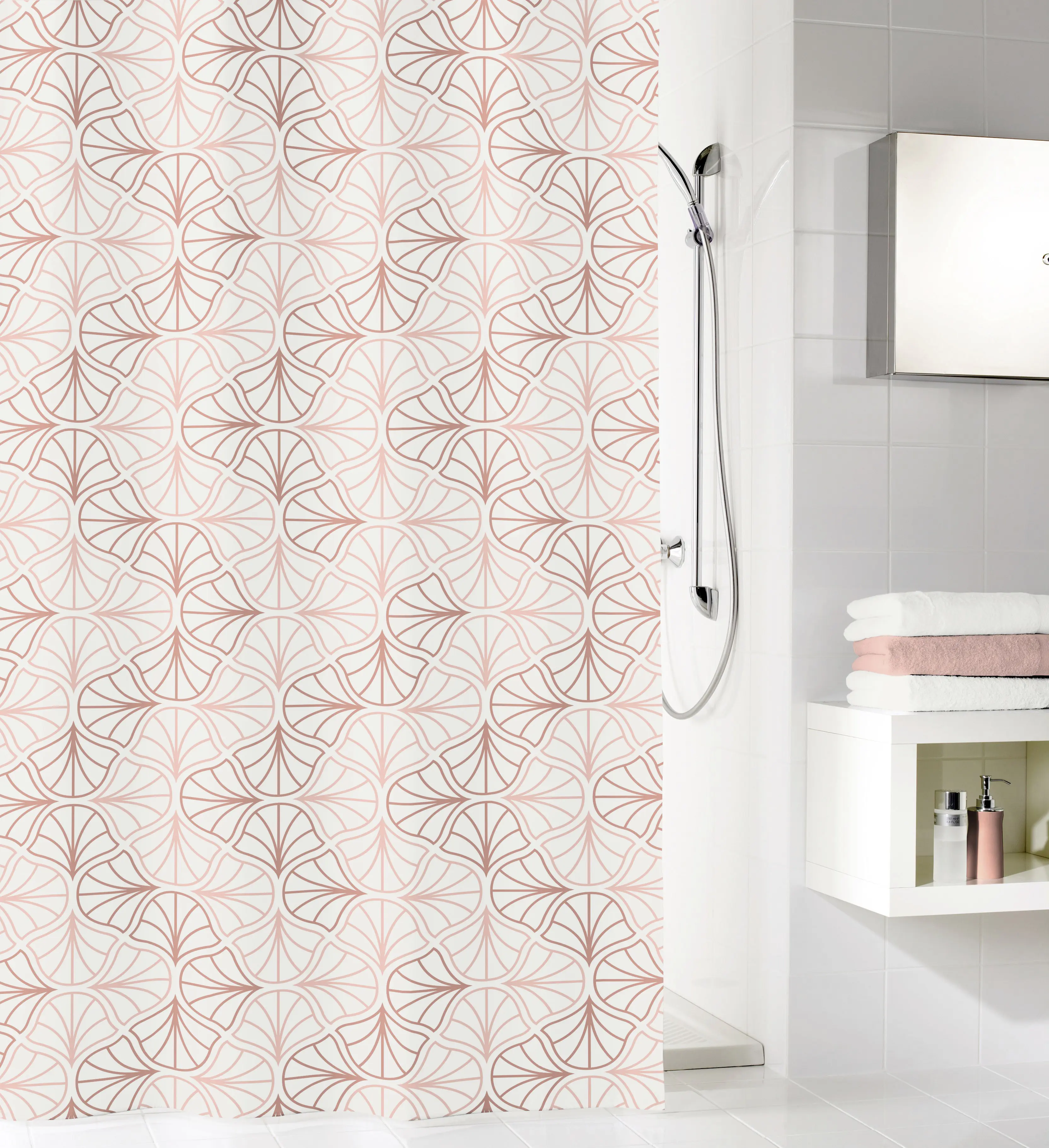 Kleine Wolke Duschvorhang Bloom pearl, 180 x 200 cm
