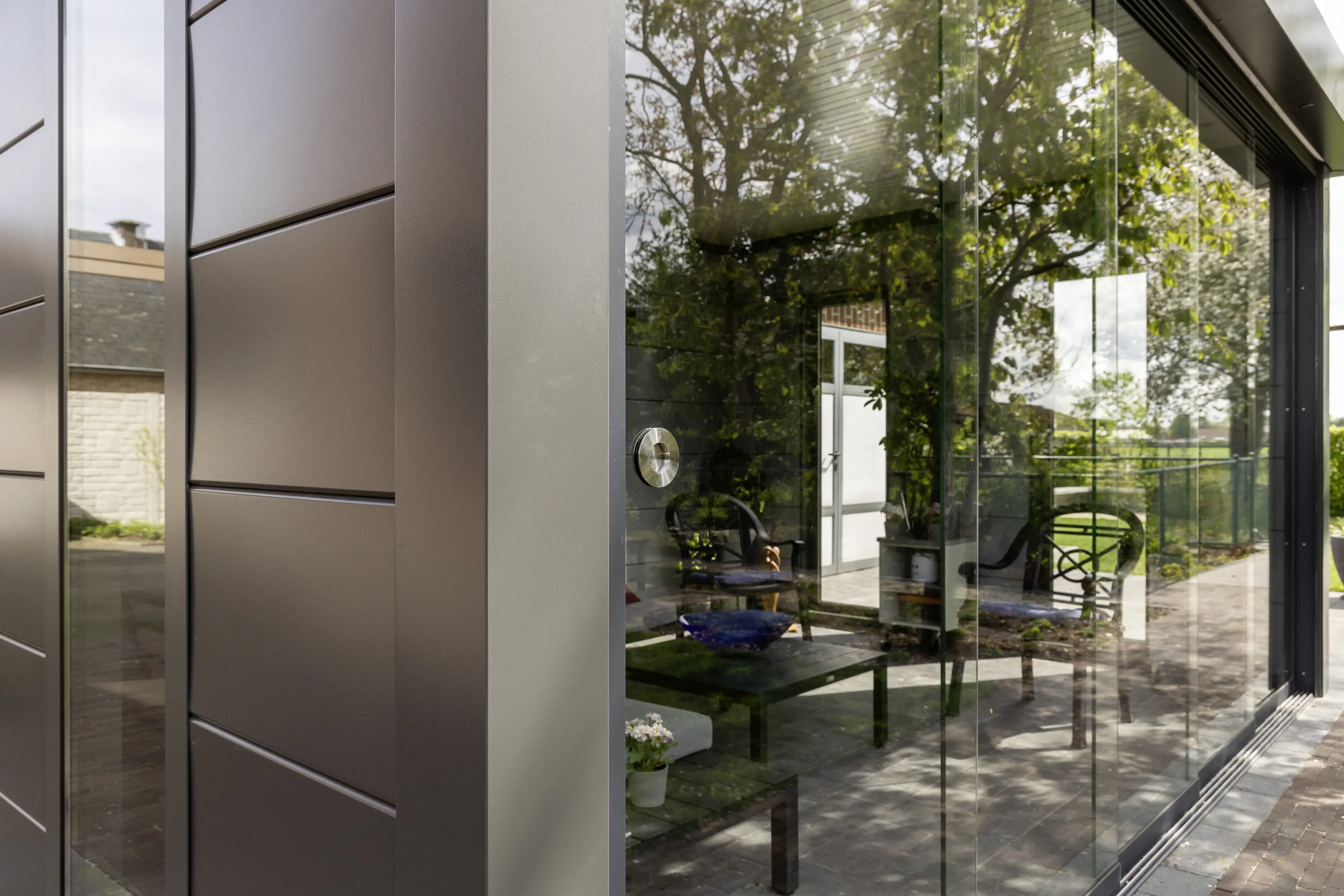 Telluria Glasschiebewand SIN4836 für Pavillon schwarz