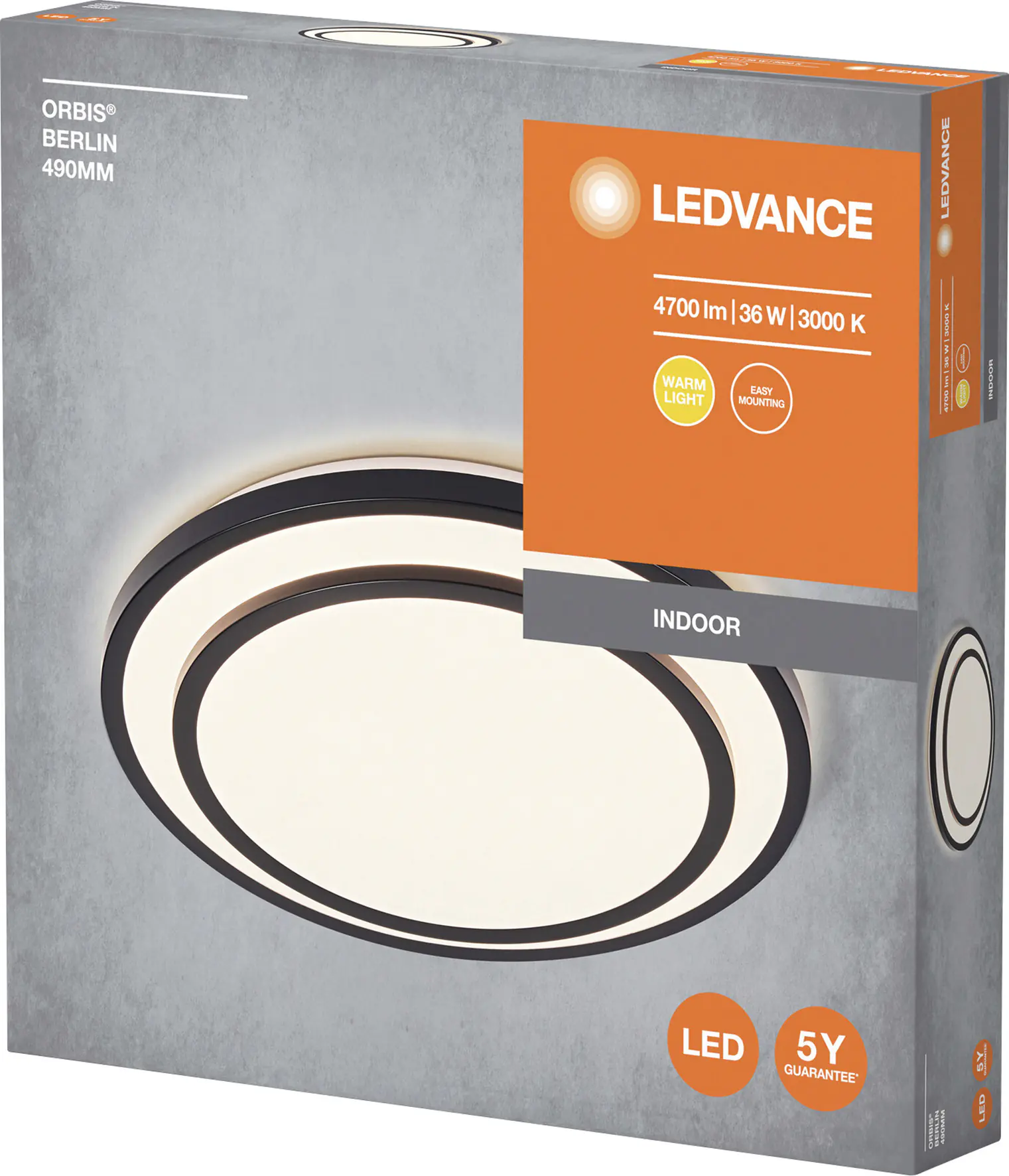 Ledvance LED Deckenleuchte Orbis Berlin Ø 49 cm warmweiß schwarz