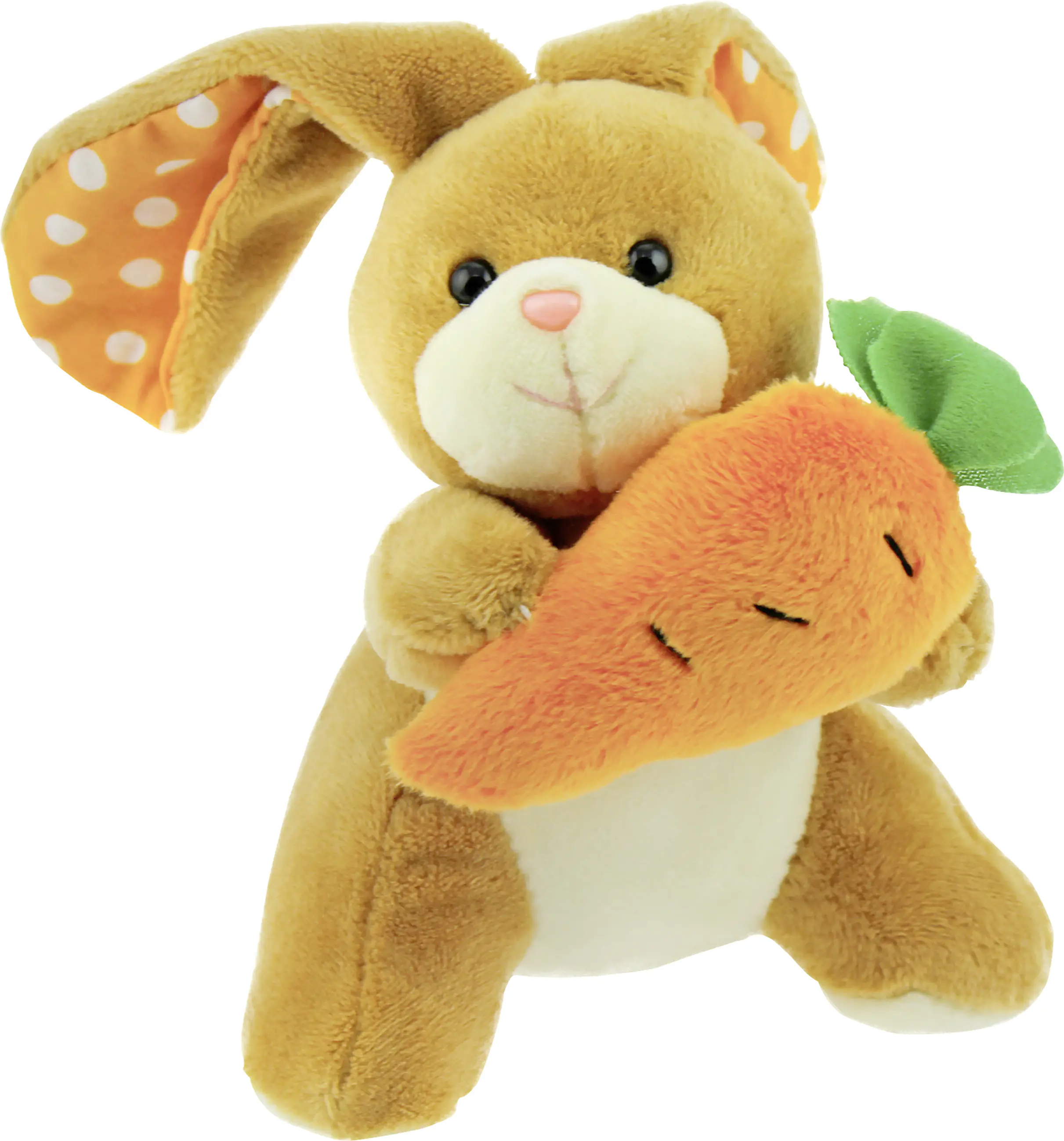 Plüschhase mit Karotte 15 cm braun