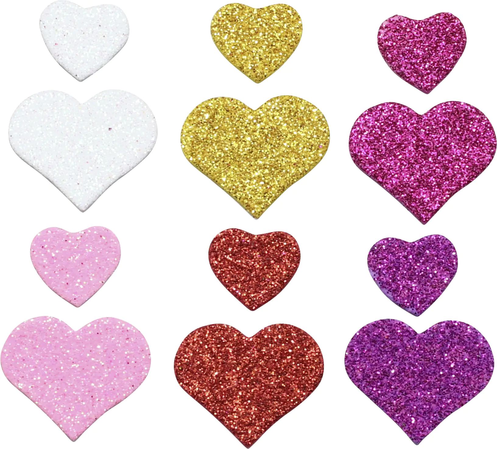 7610877566481 Glorex Moosgummi Sticker Herzen selbstklebend , 72 Stück