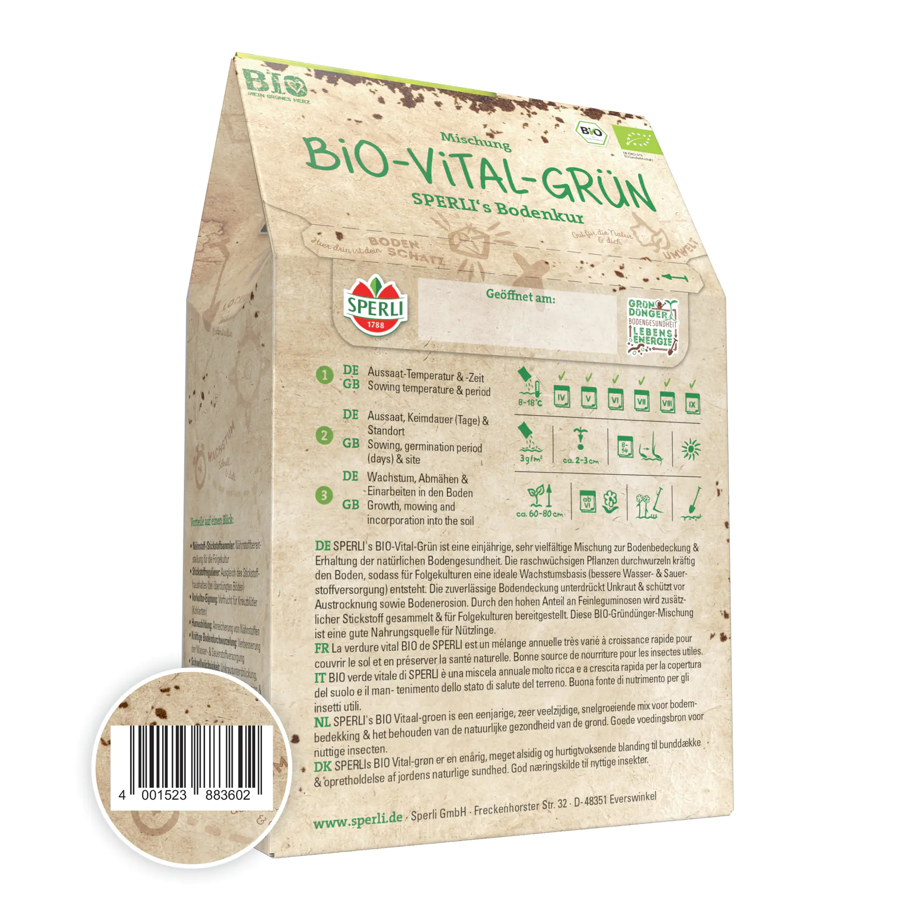 Sperli's Bodenkur Bio Vital Grün 300 g