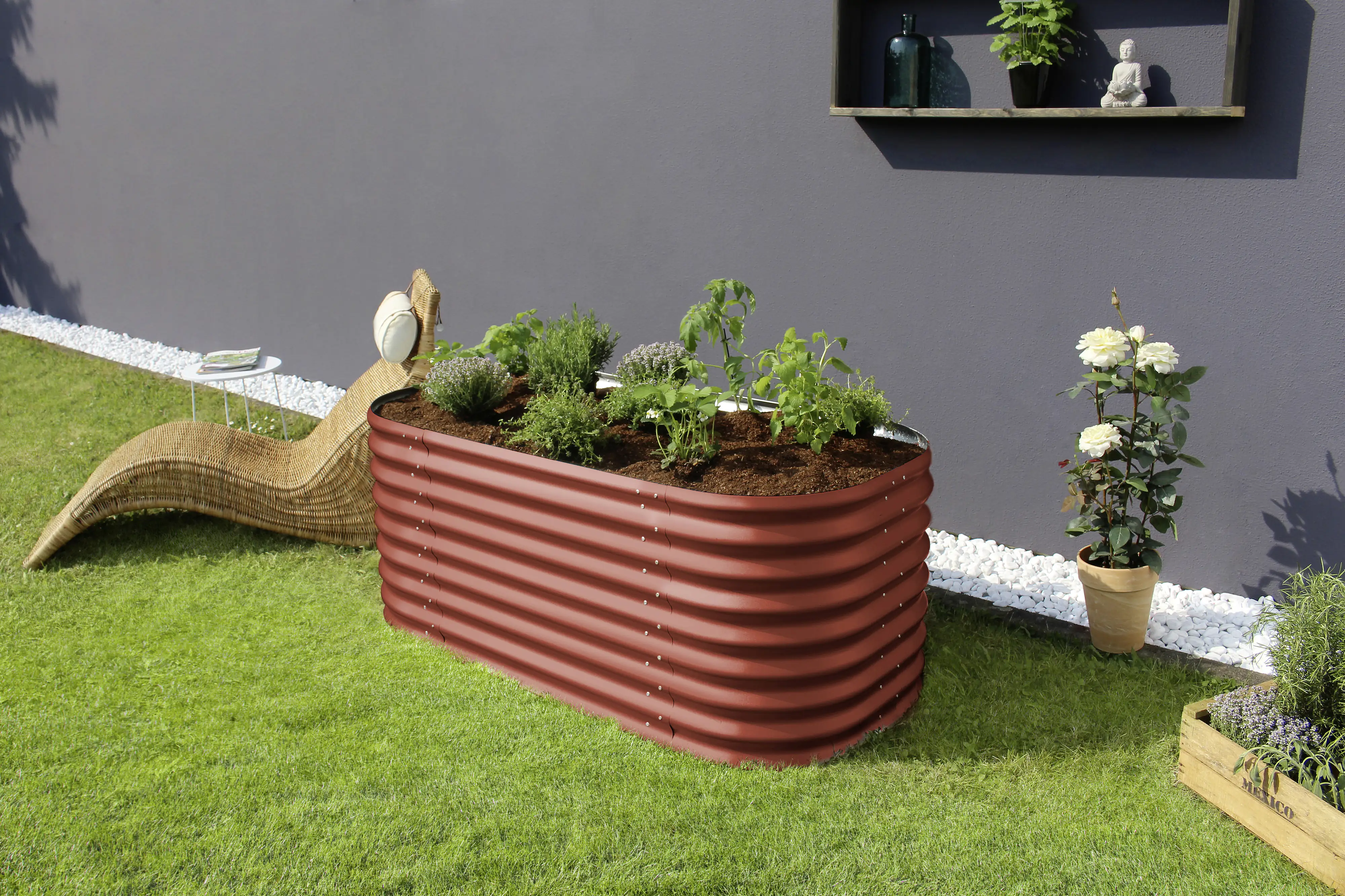 Vitavia Hochbeet Terra Basic 82 x 162 x 63 cm rubin