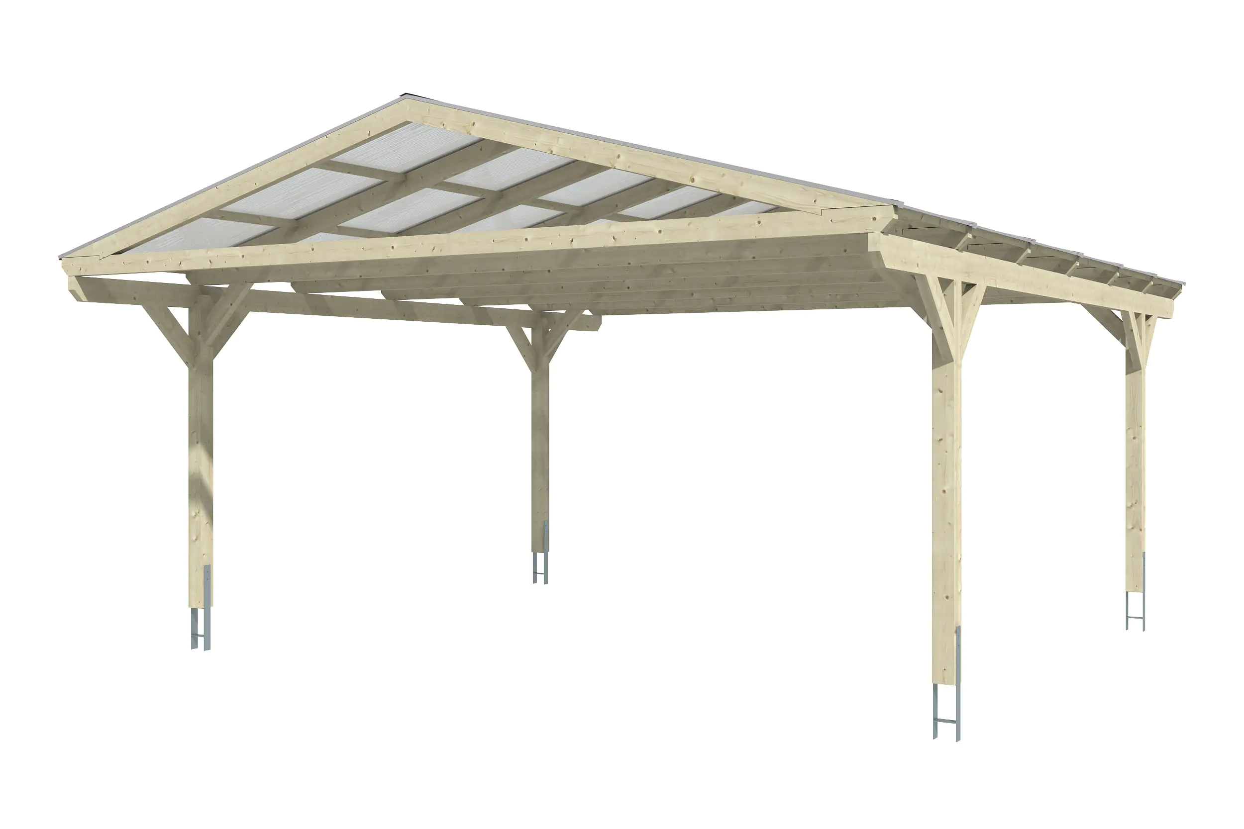 SKAN HOLZ Carport Westerwald 570 x 648 cm, lasiert in Schiefergrau