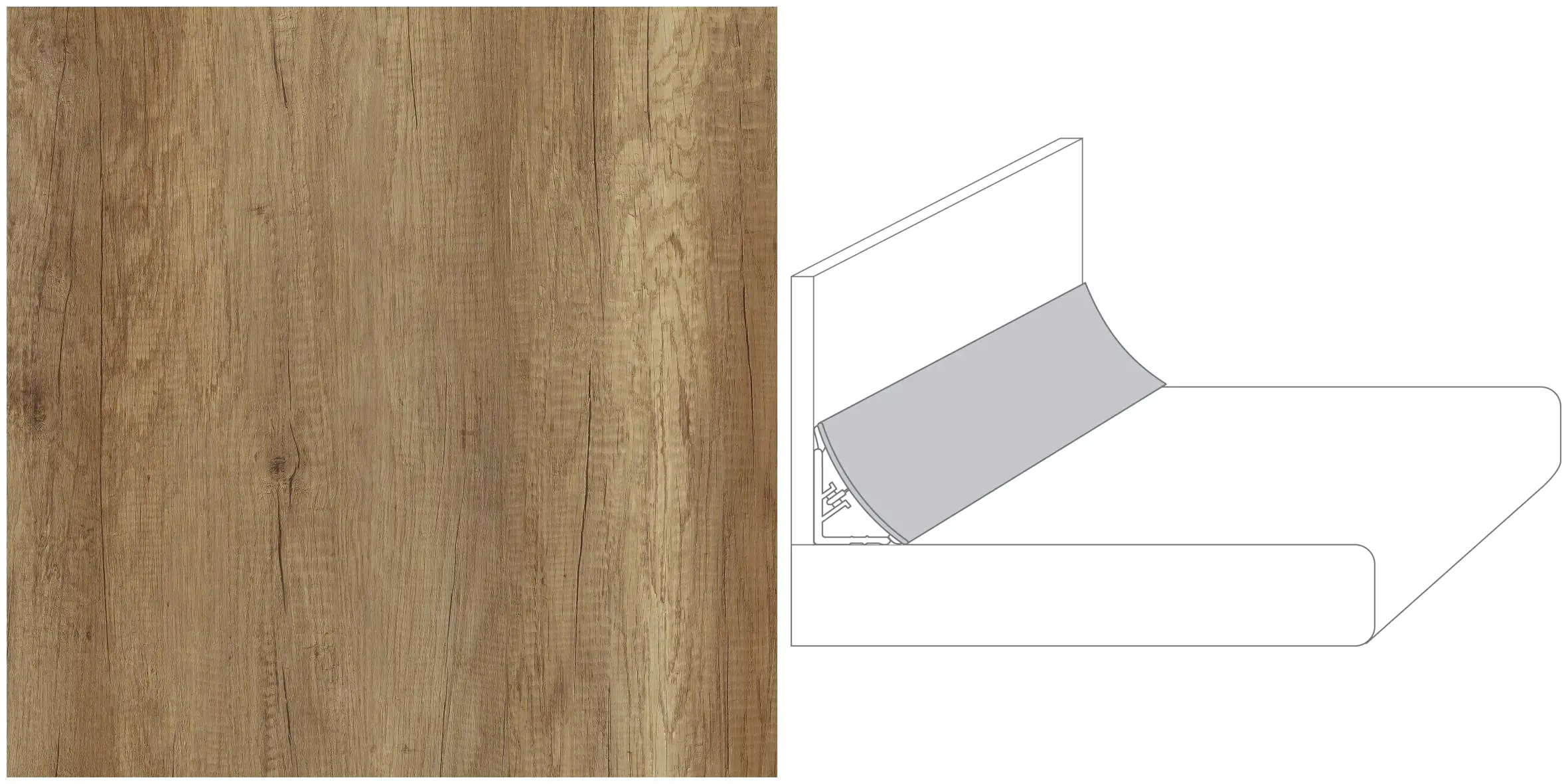 GetaElements  Wandanschlußprofil Plus EIV971 Windeiche honig 59x2x3 cm