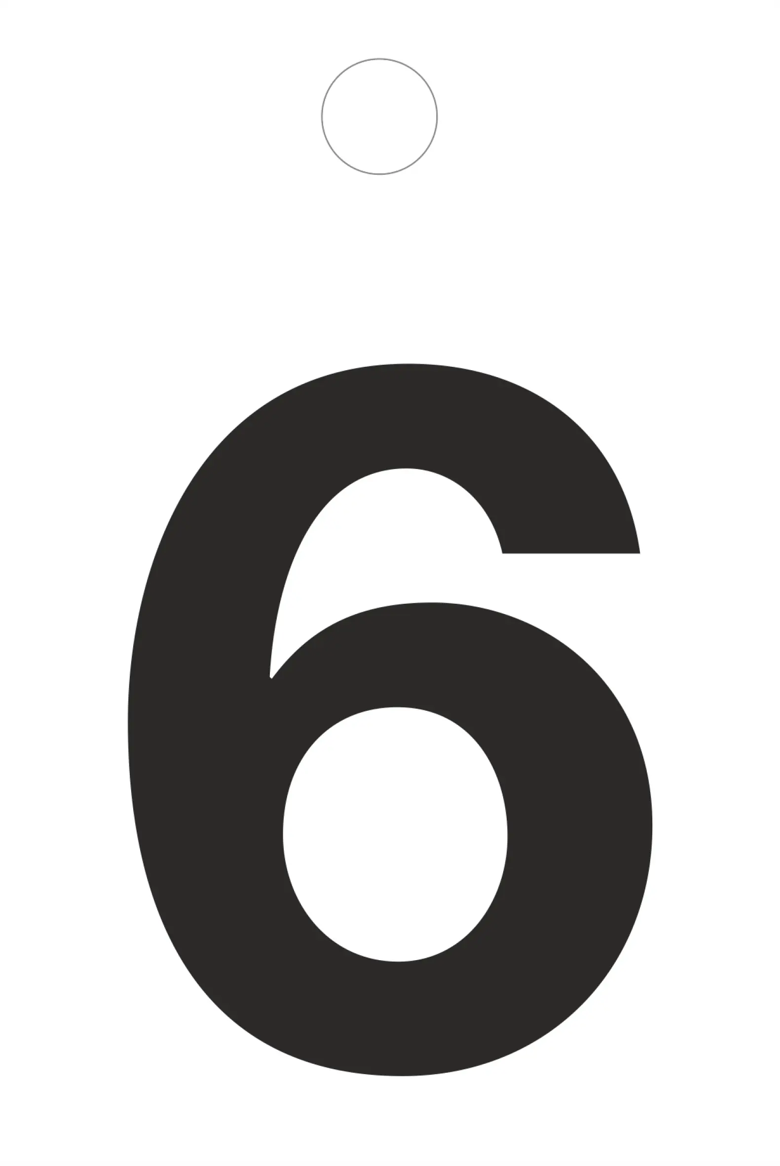 Conmetall Aufkleber Zahl 6 PVC 3,5 x 3,5 cm schwarz 