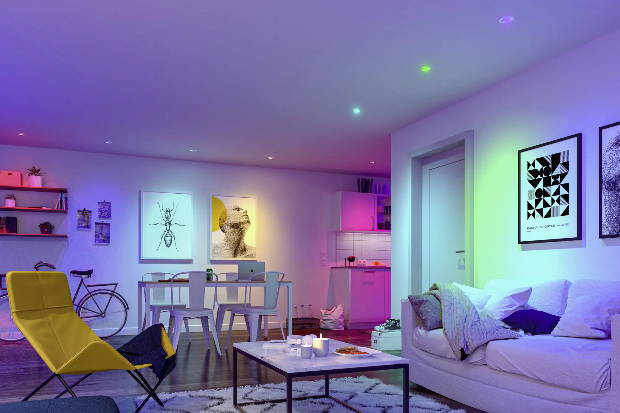 Paulmann LED Einbauleuchte Coin Base 3er Set weiß Zigbee RGBW RGBW Ø 9 cm schwenkbar 