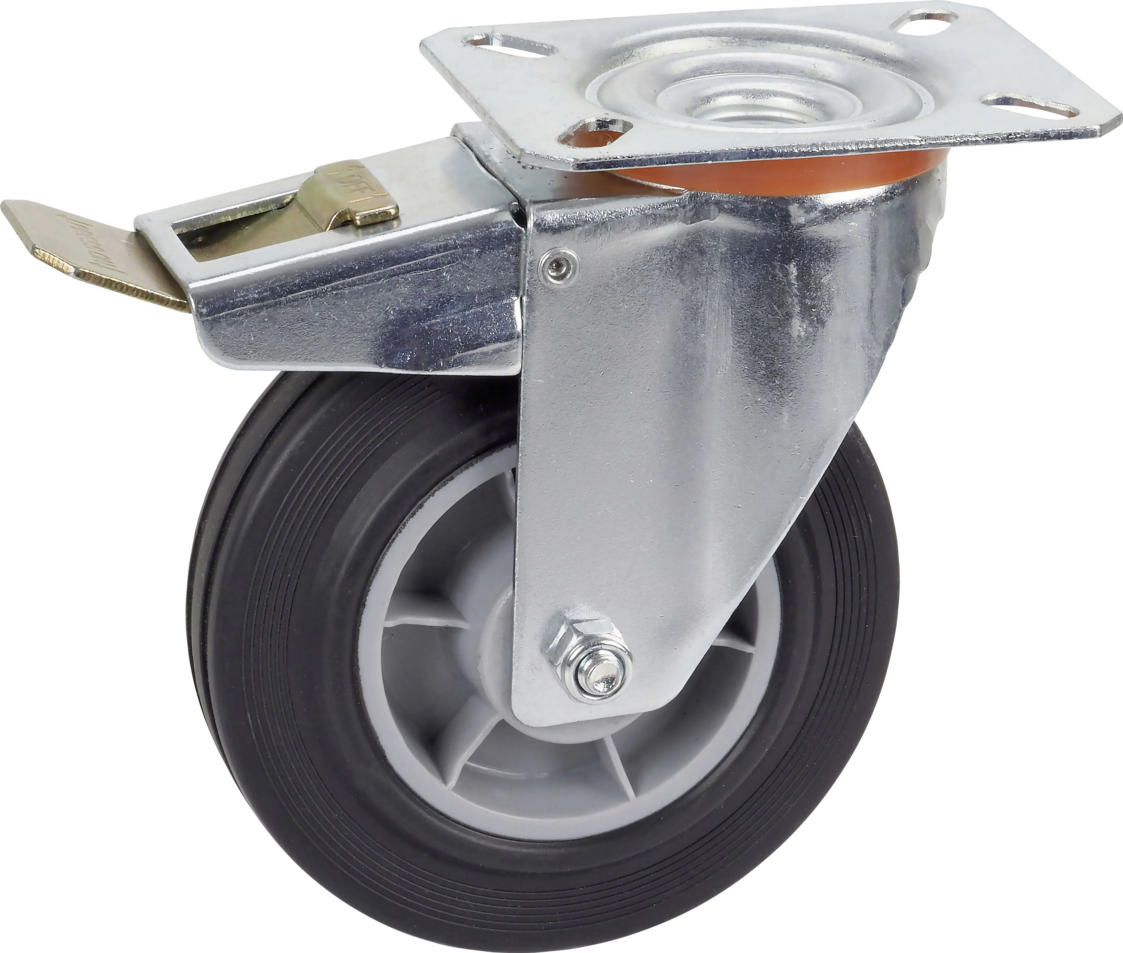 Geräte-Lenkrolle mit Totalfeststeller 125 x 35,5 mm Tragkr. 100 kg