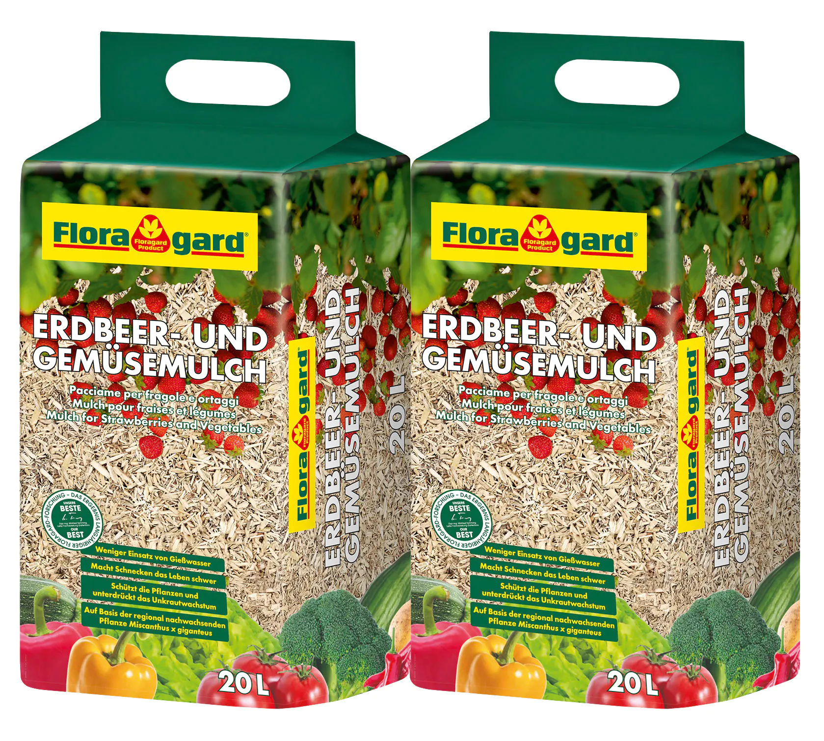 Floragard Erdbeermulch und Gemüsemulch 2 x 20 L Floragard Erdbeermulch und Gemüsemulch 2 x 20 L