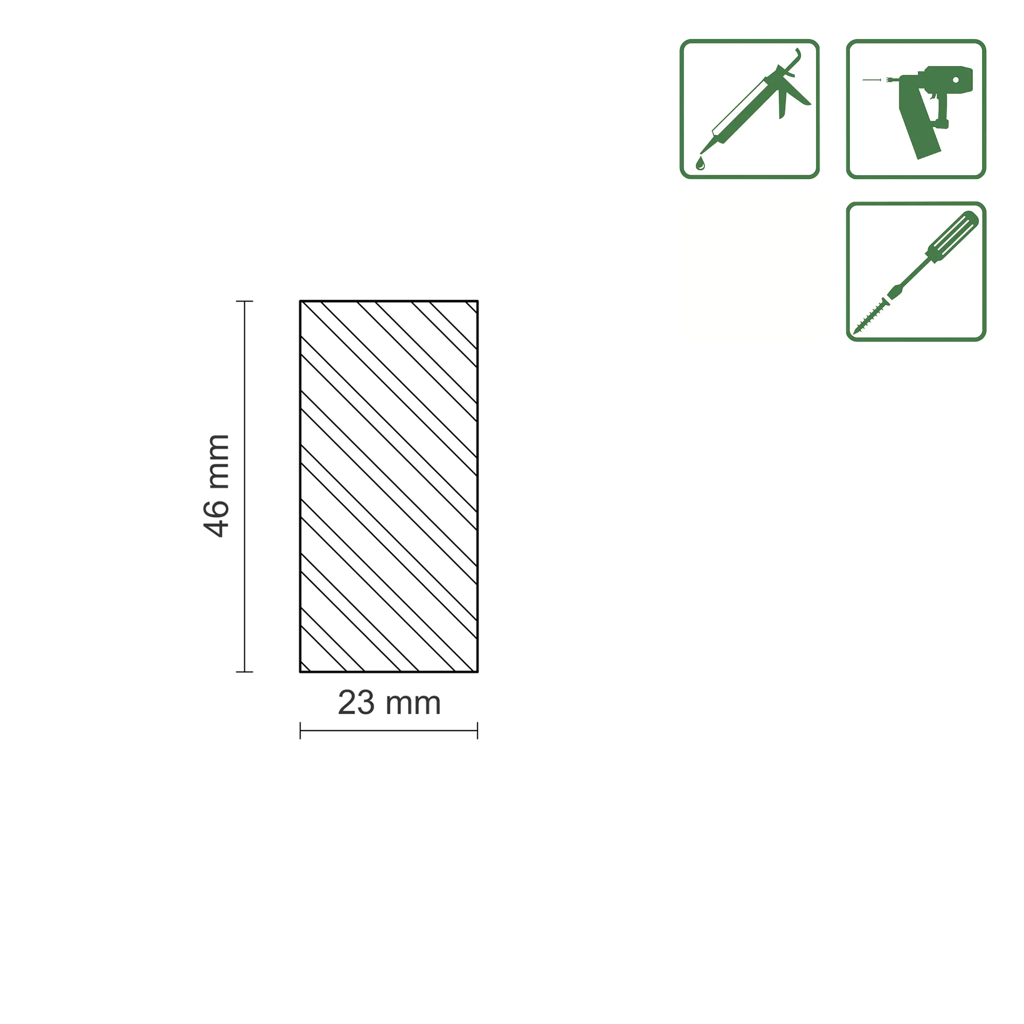 FN Neuhofer Flachleiste 100 cm 46 x 23 mm Fichte/Kiefer