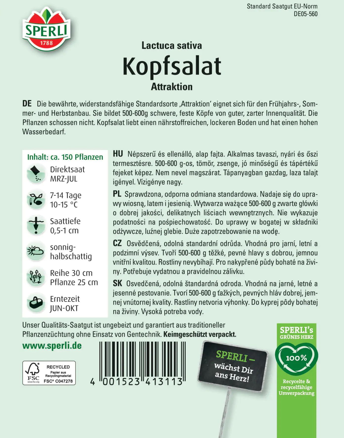 Sperli Kopfsalat Attraktion Sperli Kopfsalat Attraktion