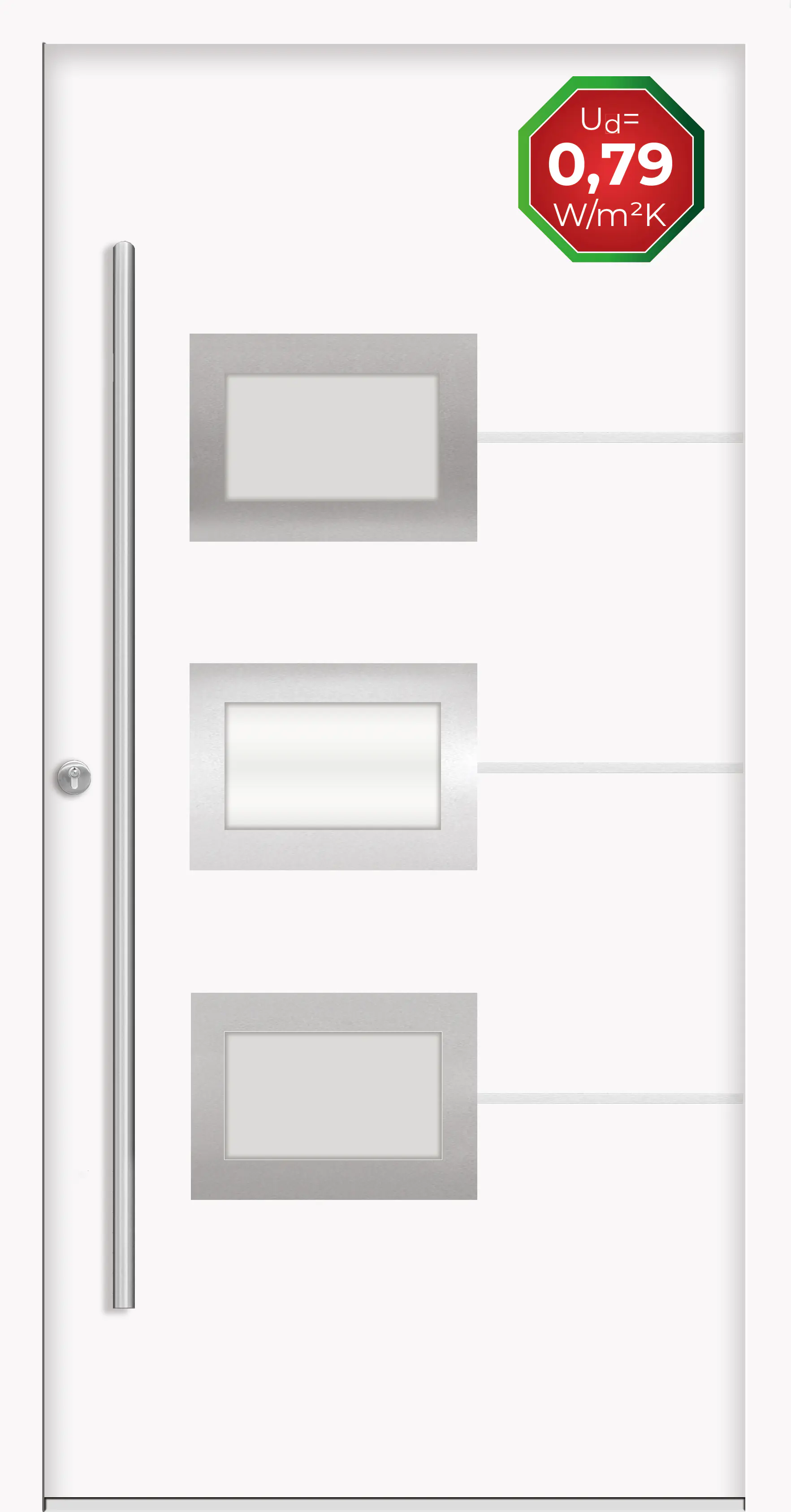 Splendoor Haustür Passivedoor Premium B03 Weiß DIN Links 100 x 210 cm