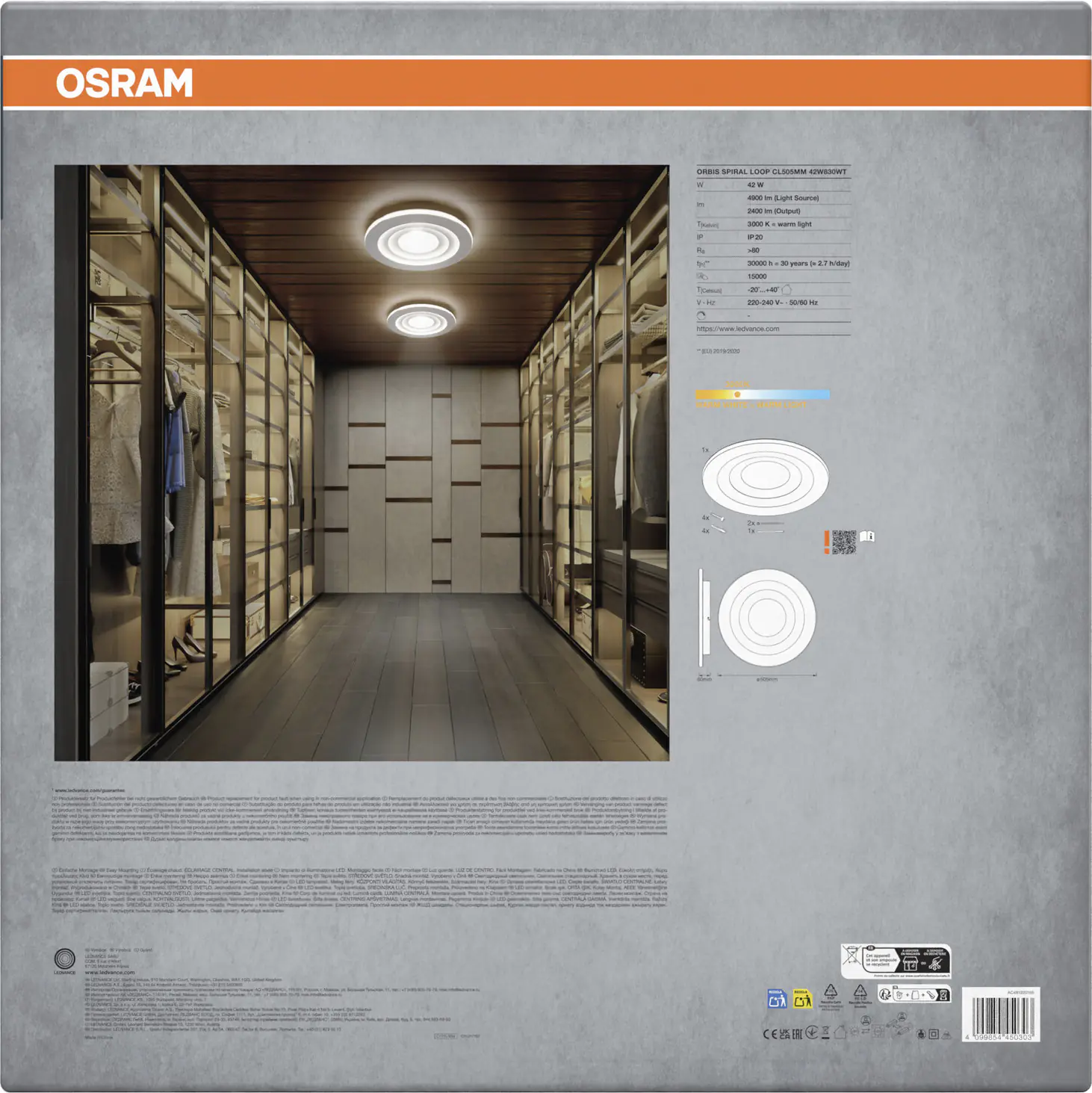 Osram LED Deckenleuchte Orbis Spiral Loop weiß Ø 51 cm 42 W 