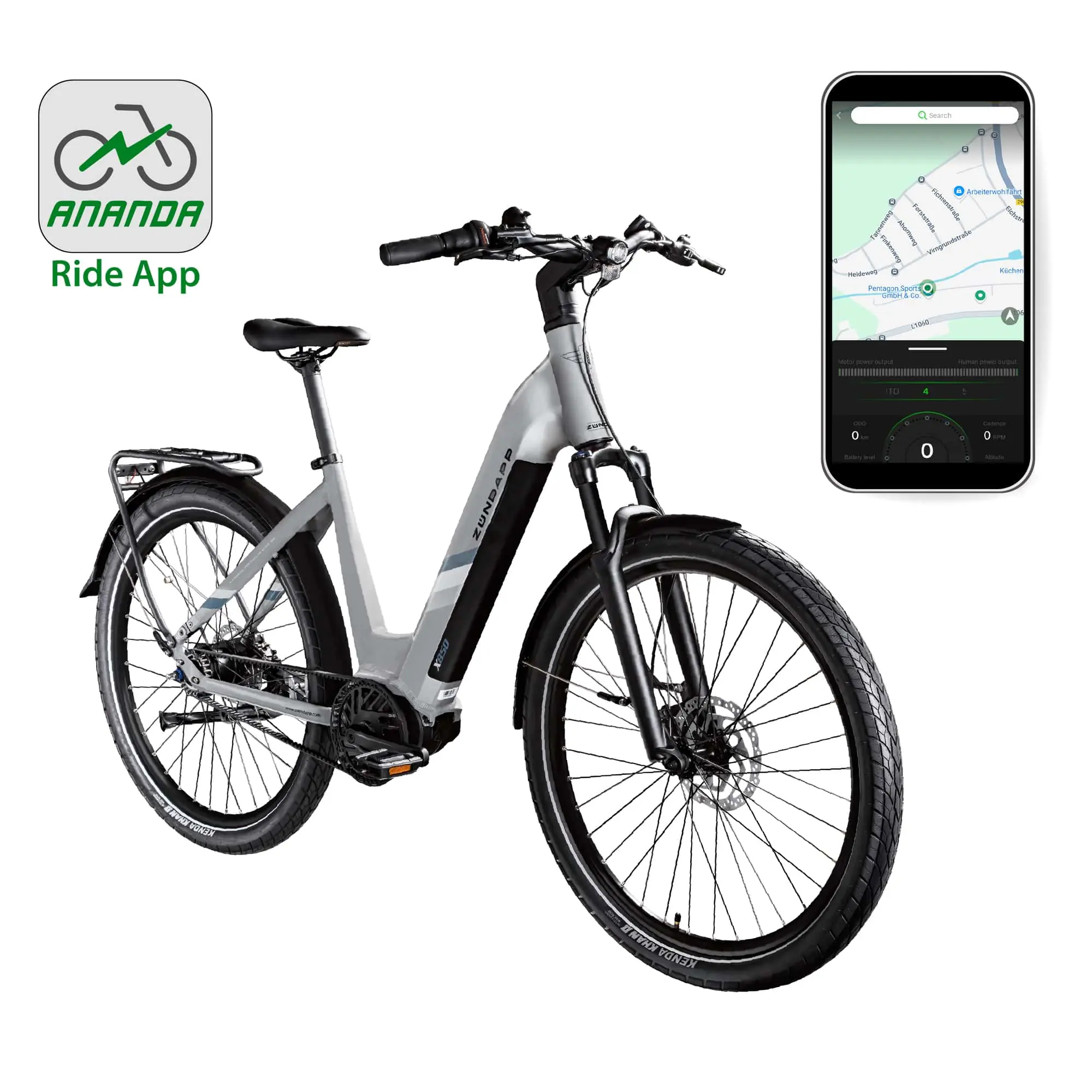 Zündapp E-Bike Trekking X850 Tiefeinsteiger 27,5 Zoll 7-Gang 550 Wh grau