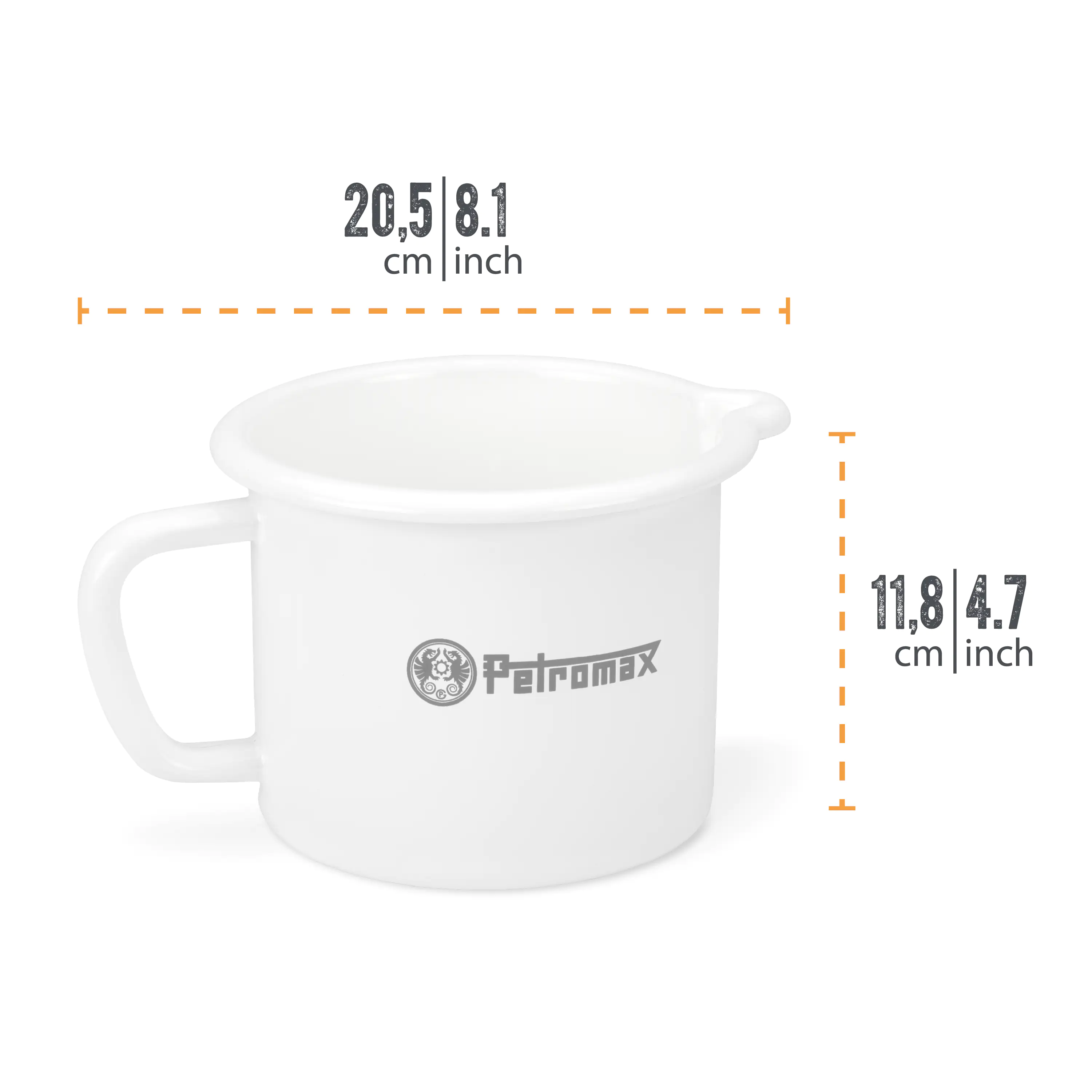 Petromax Milchtopf Emaille 1,4 Liter weiss