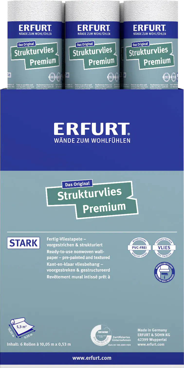 Erfurt Vliestapete Premium 504 weiß 10,05 x 0,53 m Erfurt Vliestapete Premium 504 weiß 10,05 x 0,53 m