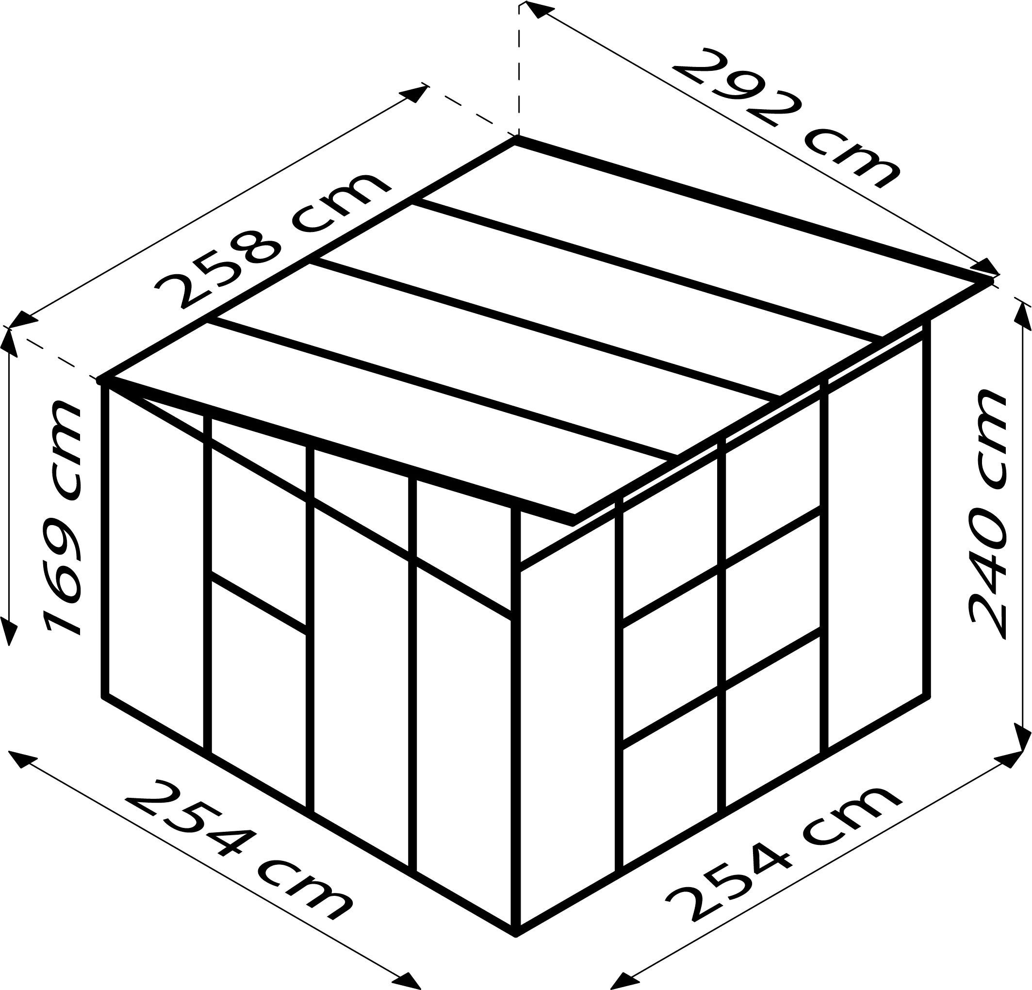 Vitavia Gewächshaus Freya 7600 254 x 254 cm 6 mm Hohlkammerplatten