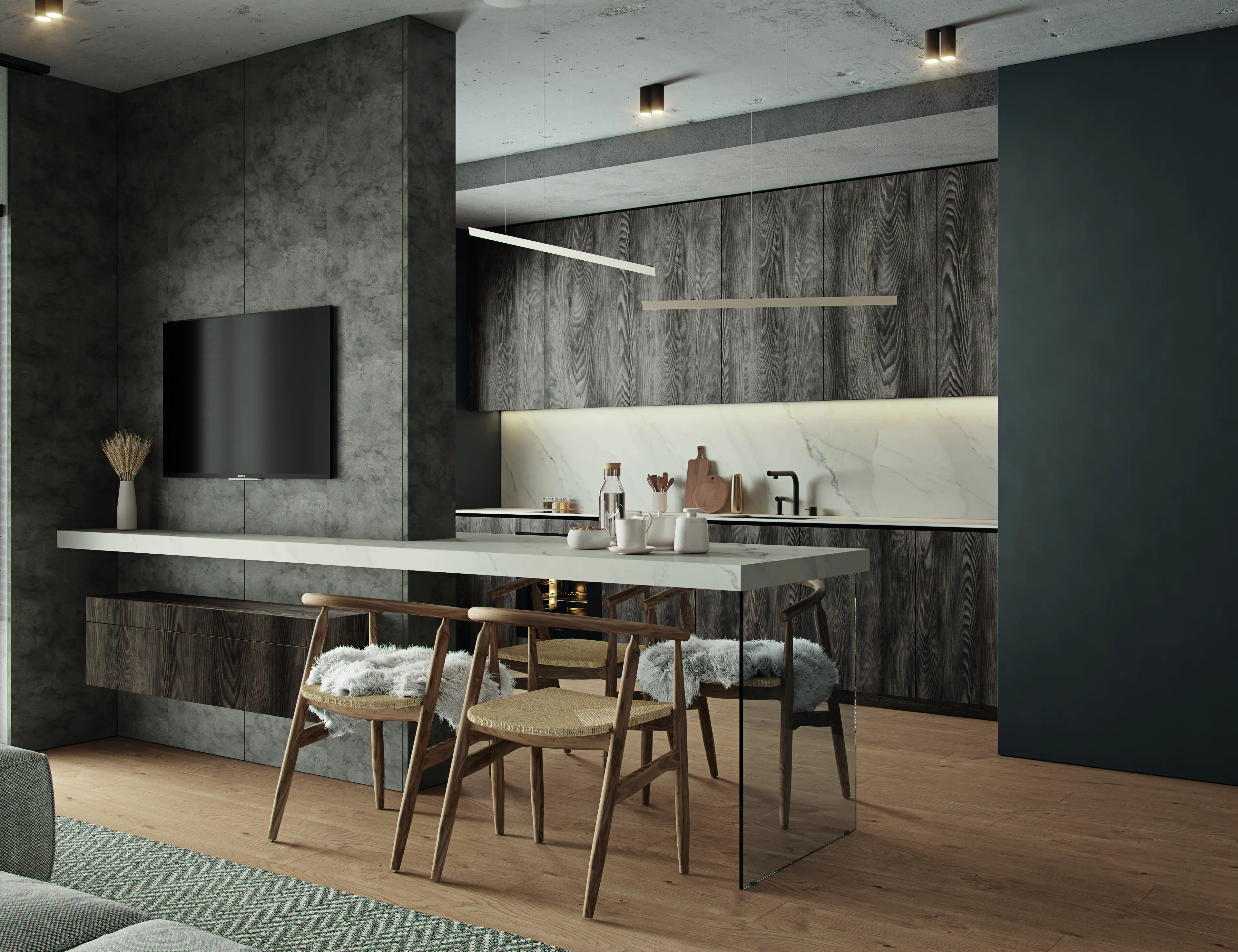 Kronoflooring Arbeitsplatte Calacatta Olympus 246 x 63,5 x 3,8 cm weiß